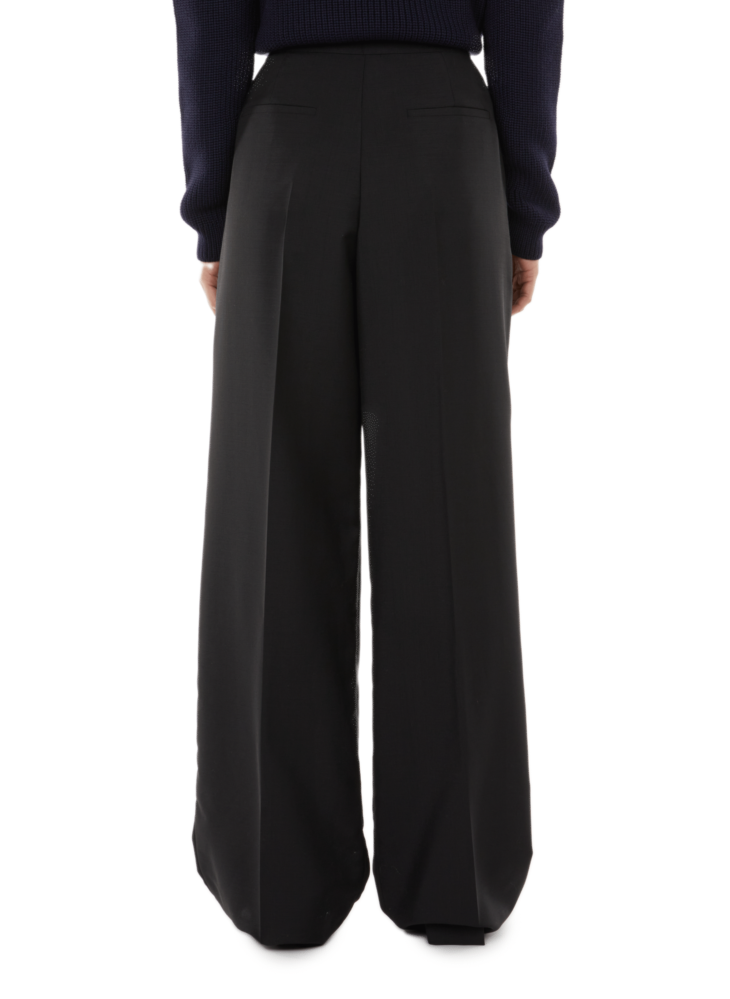 Pantalon large en laine PRADA Noir