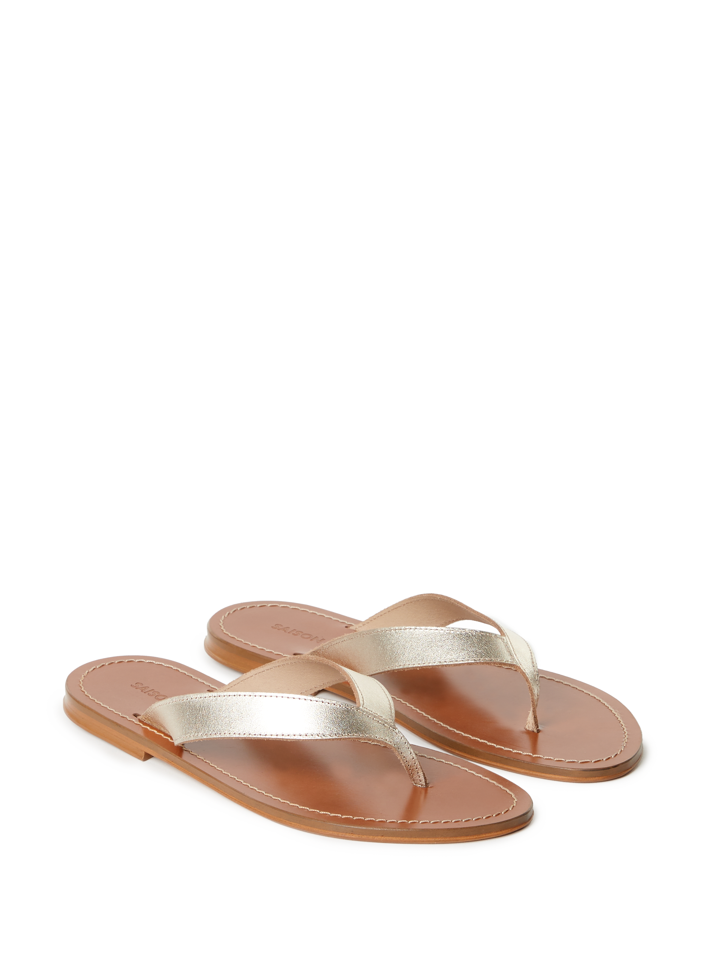 Tong en cuir CATY Doré