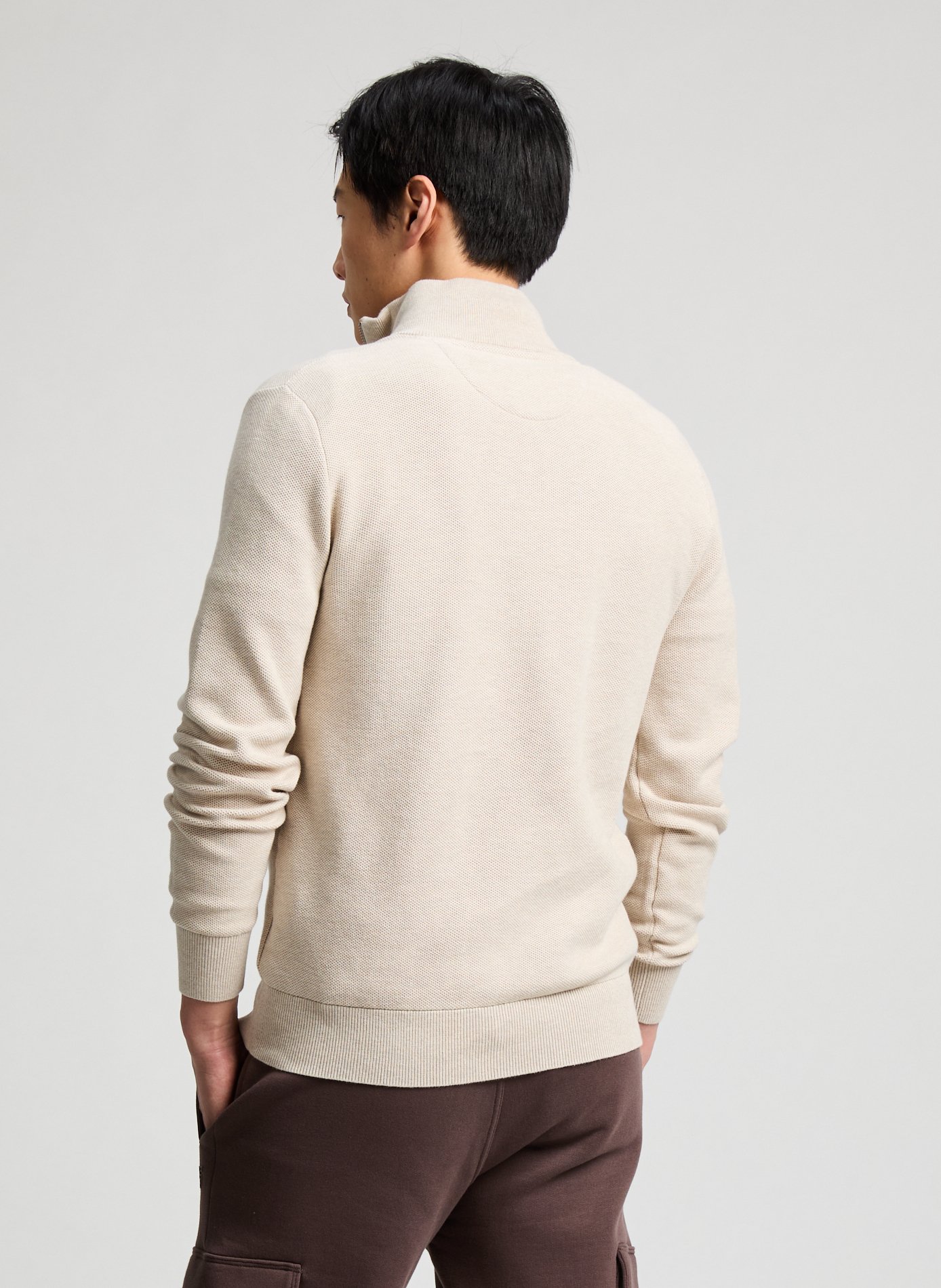 Cotton piqué jumper EDEN PARK Beige
