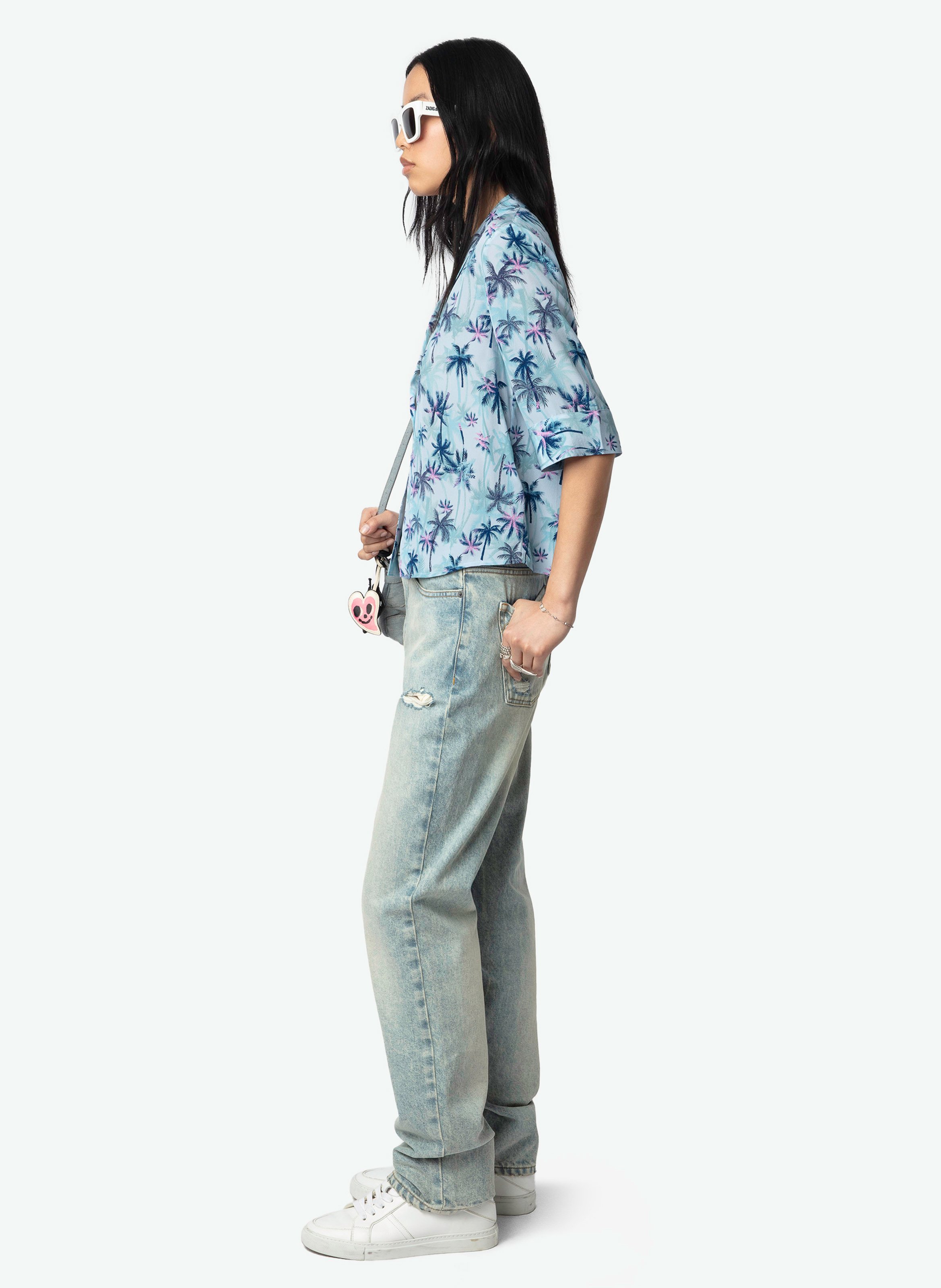 Chemise col v en soie telmos ZADIG&VOLTAIRE Bleu