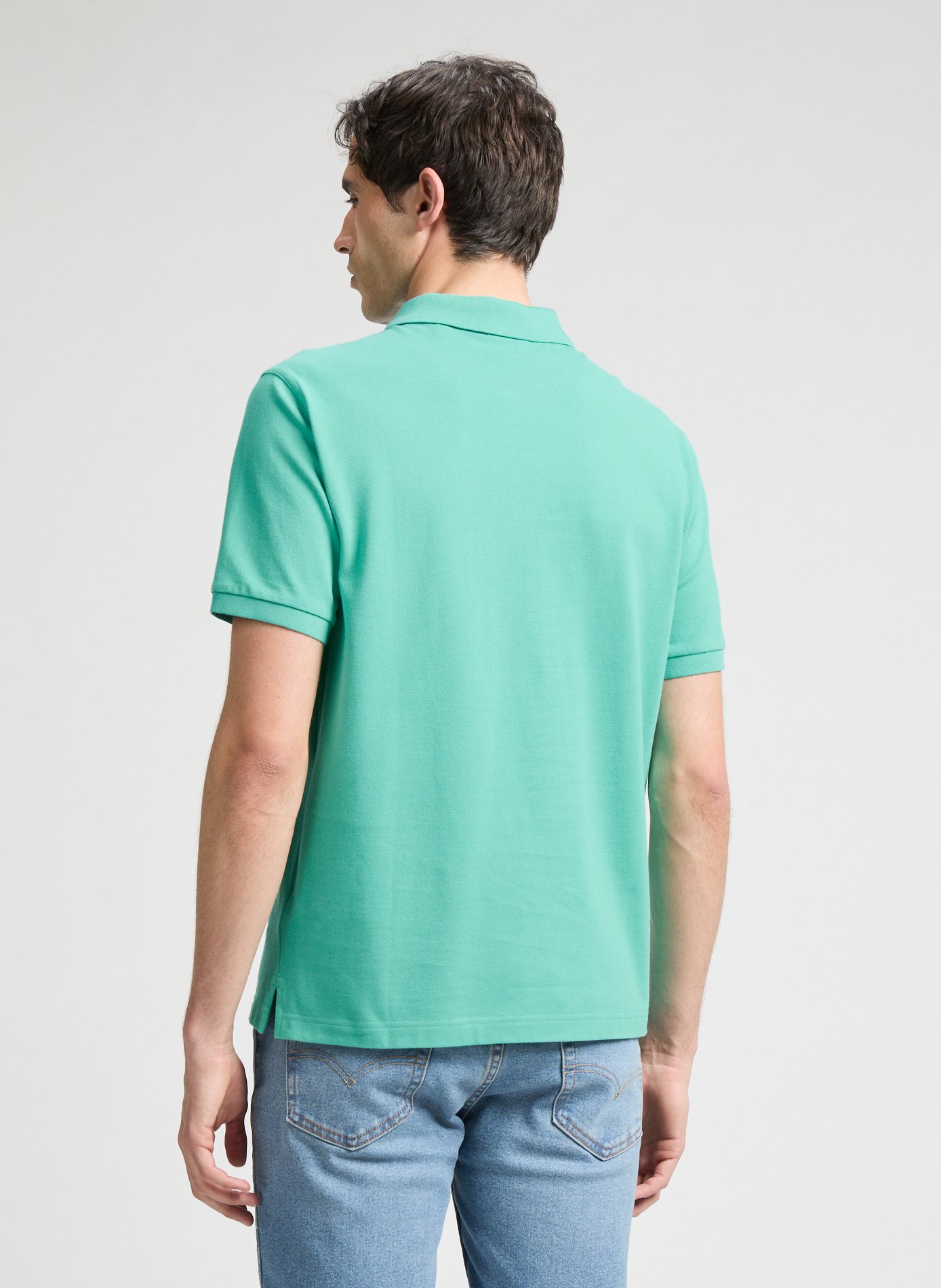 Polo à manches courtes en coton Bleu