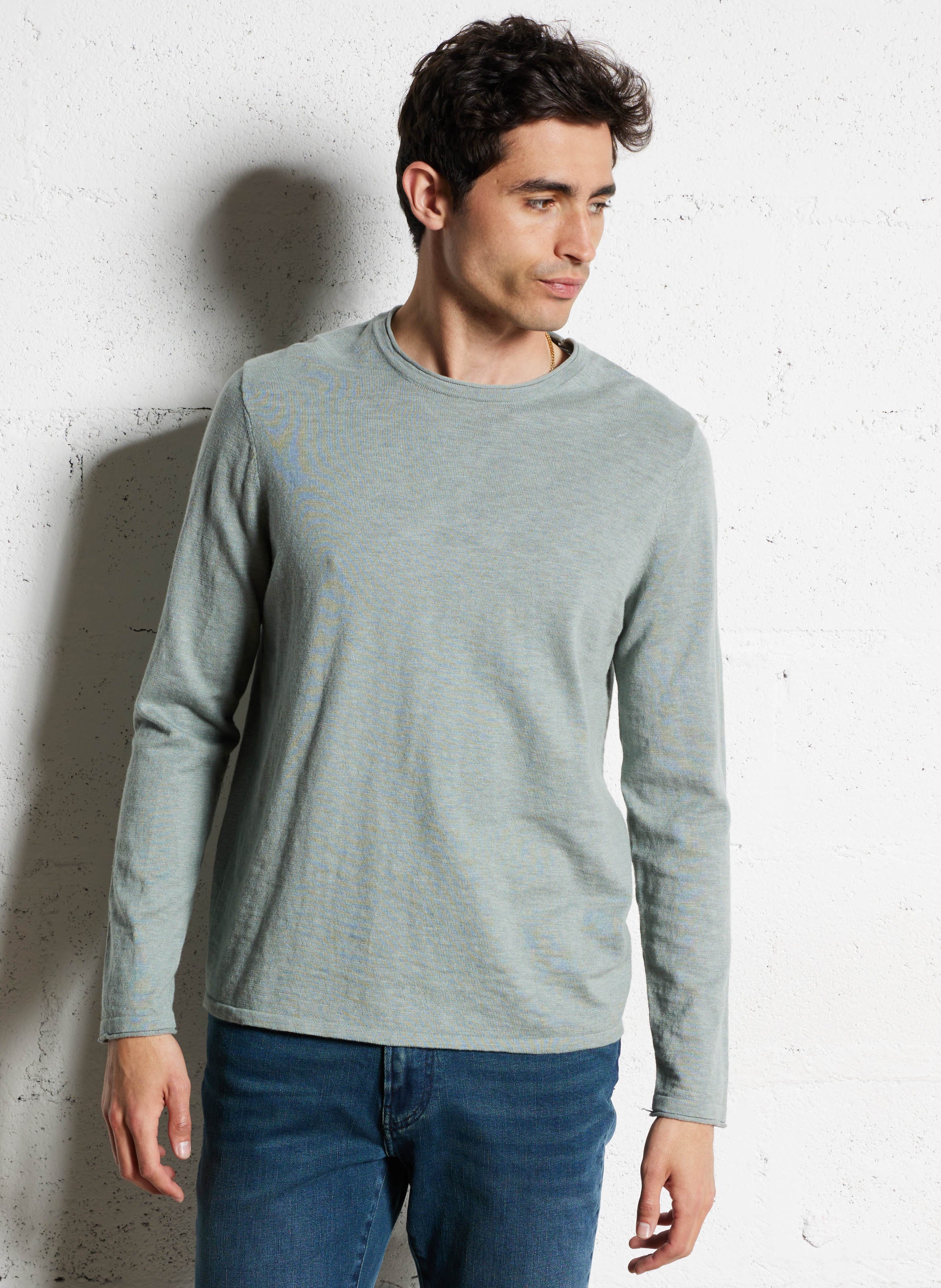 Pull droit en coton IKKS Bleu