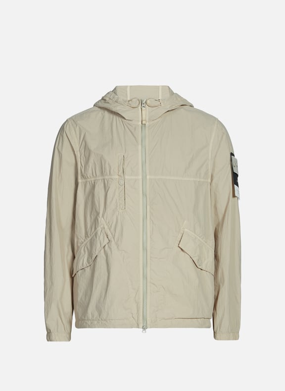 Straight hooded jacket Beige by STONE ISLAND STONE ISLAND Straight hooded jacket Beige