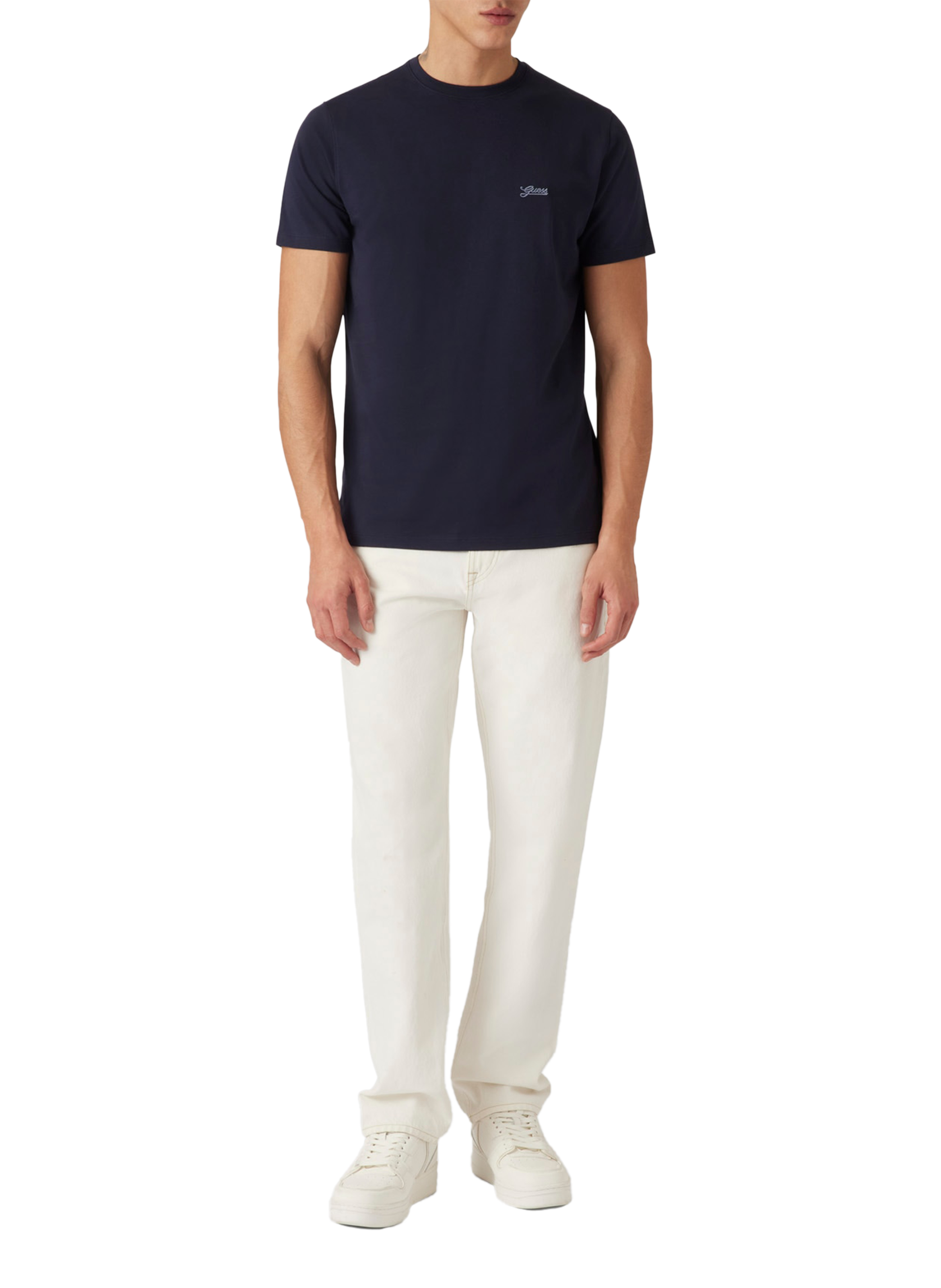 Straight-fit cotton T-shirt GUESS Blue