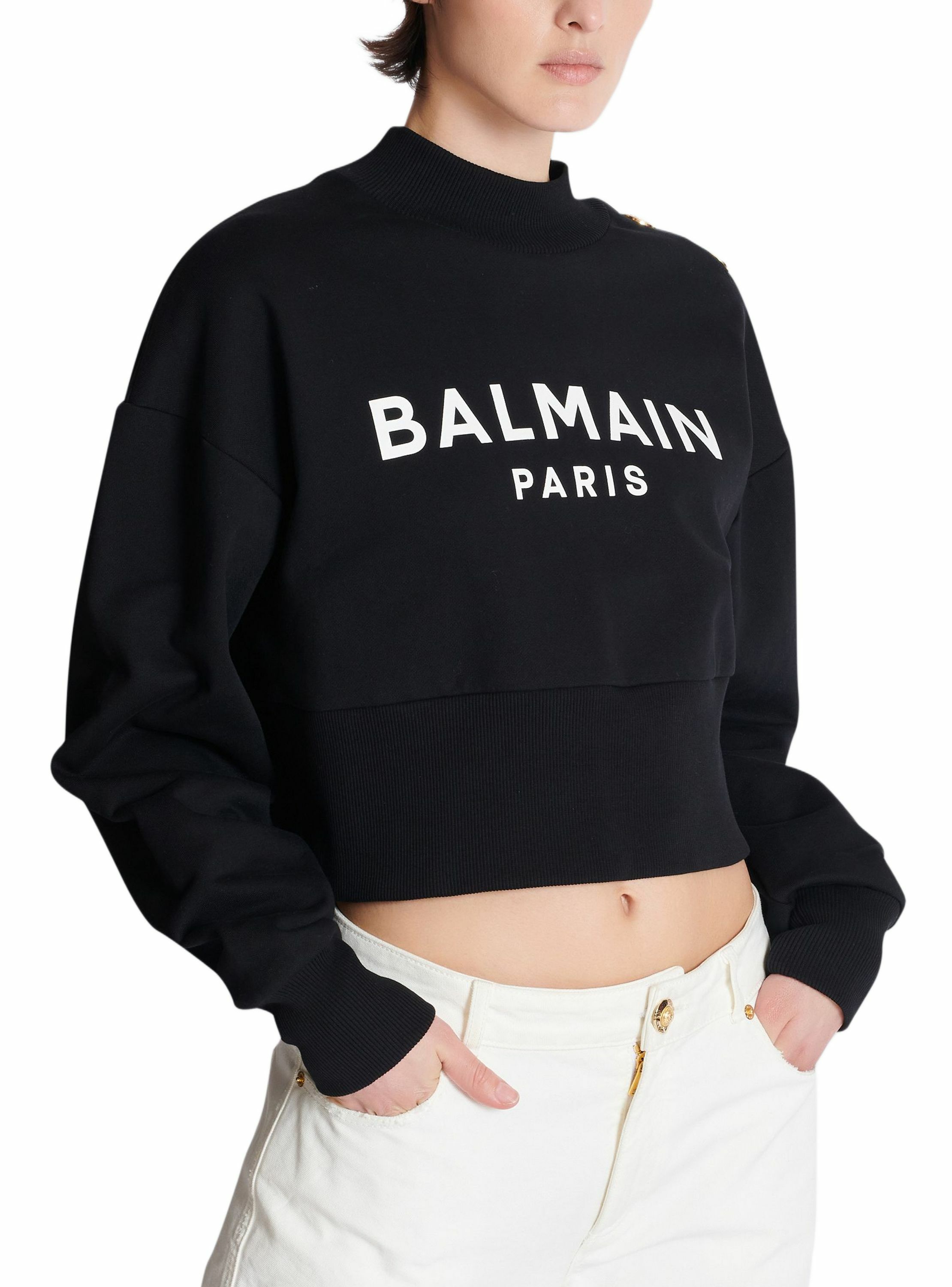 Sweatshirt imprimé balmain paris BALMAIN Noir