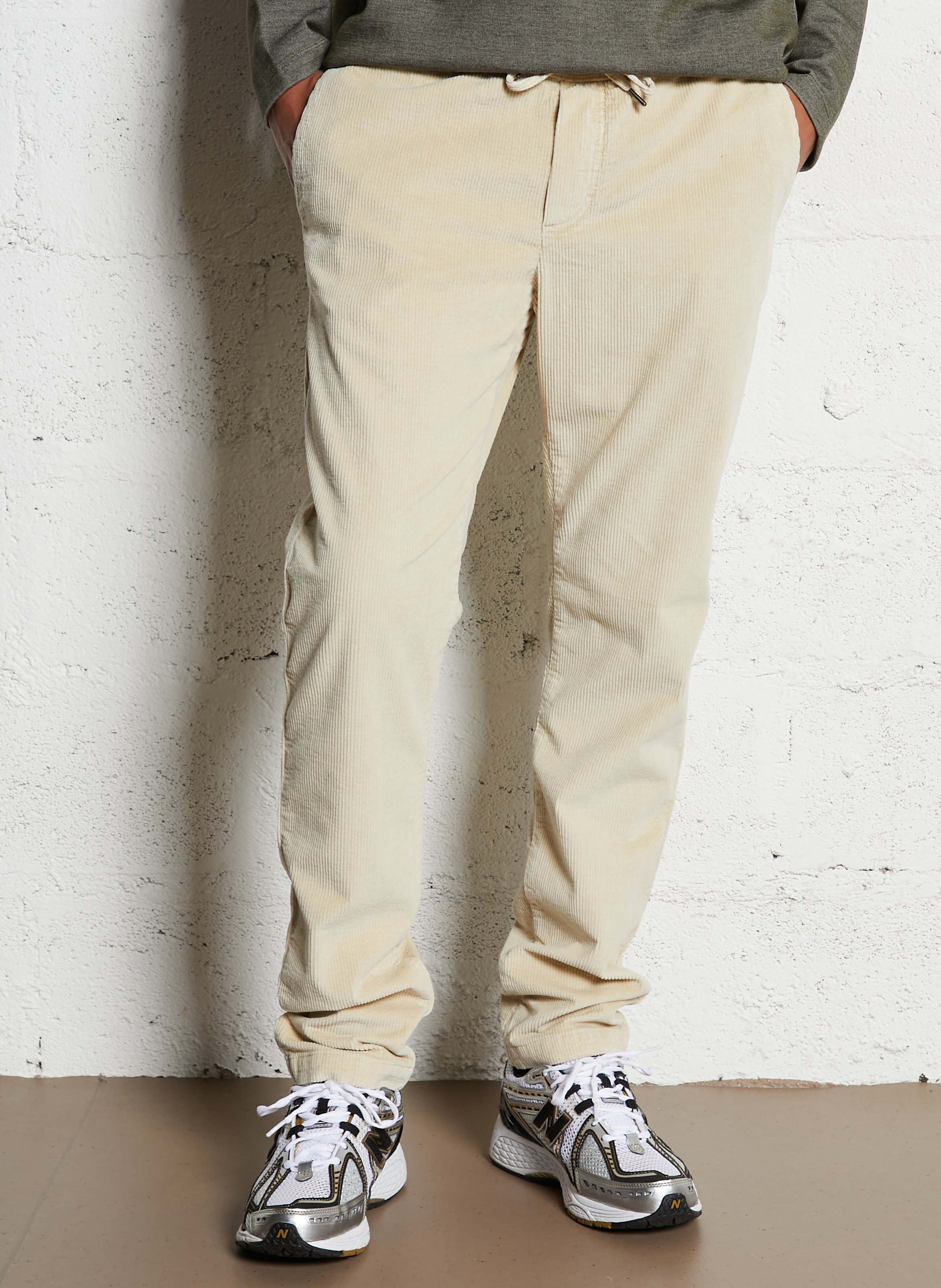 Pantalon droit en coton mélangé IKKS Beige