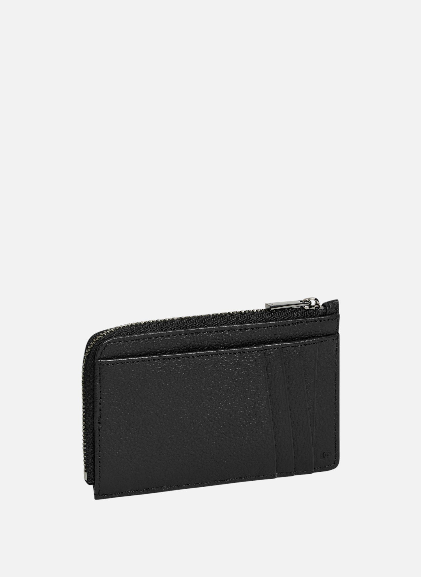Porte cartes zippé emilie en cuir grainé LE TANNEUR Noir