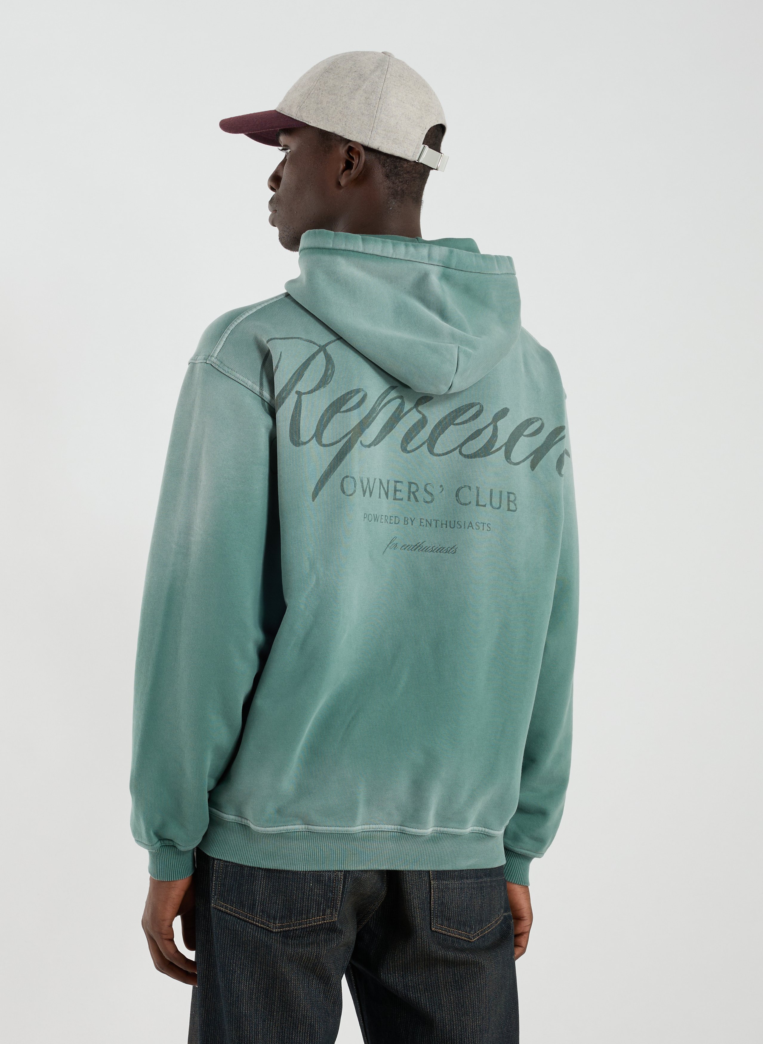 Sweatshirt à capuche en coton REPRESENT Vert