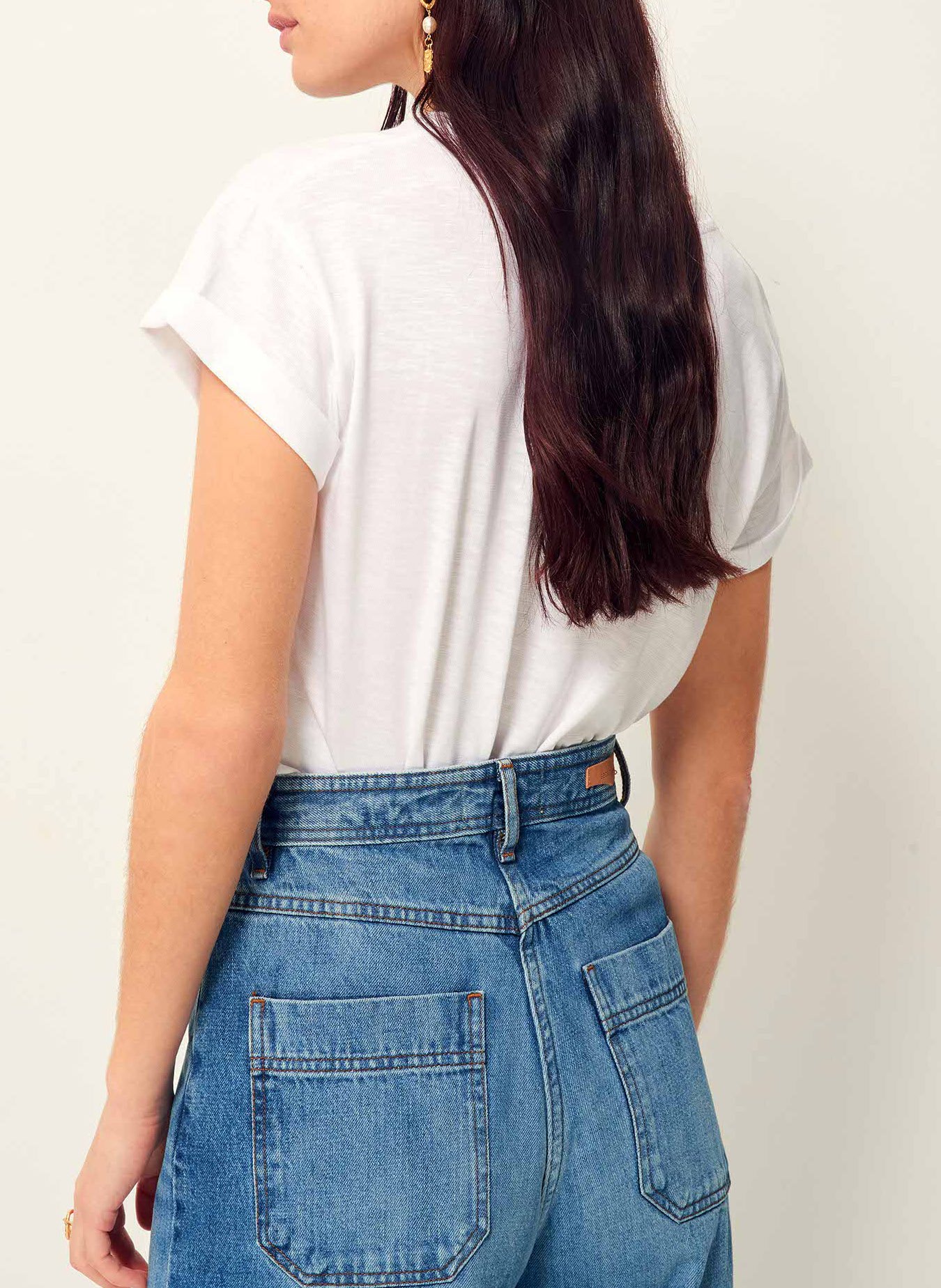 Tee-shirt col rond en coton mélangé albano SESSUN Blanc