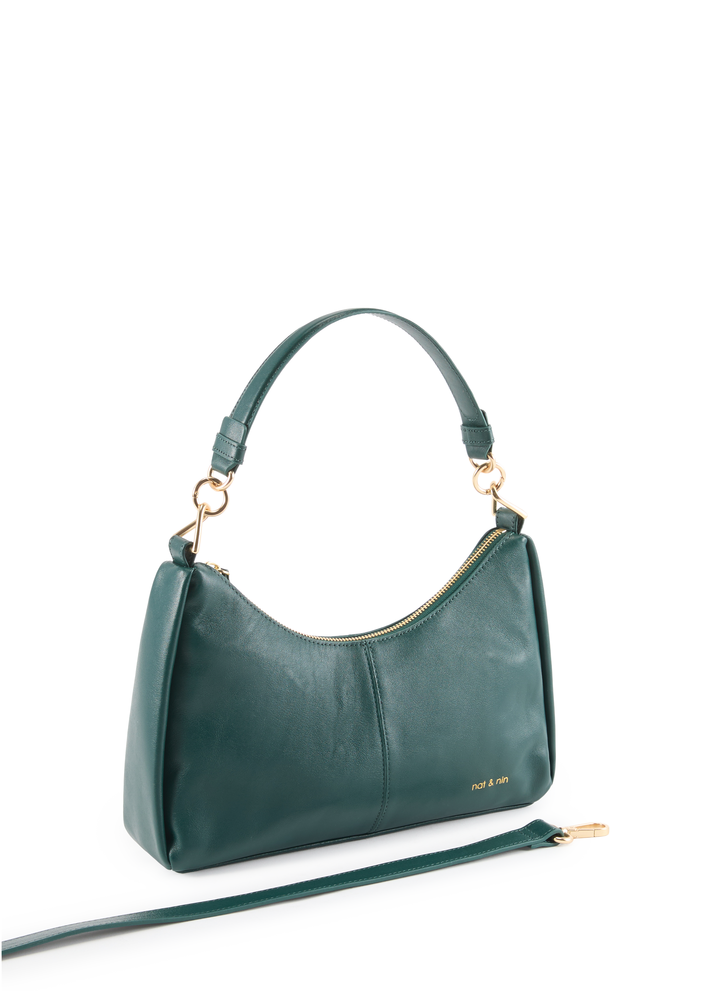 Metallic leather handbag  NAT & NIN Green