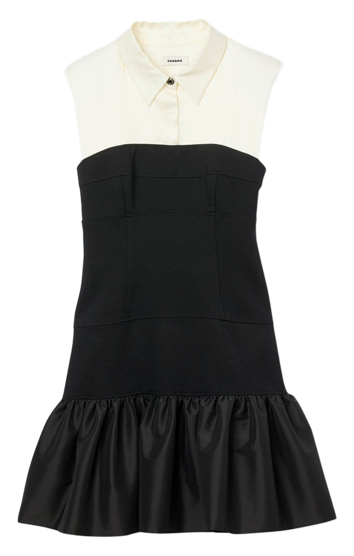 Robe courte col classique SANDRO Blanc