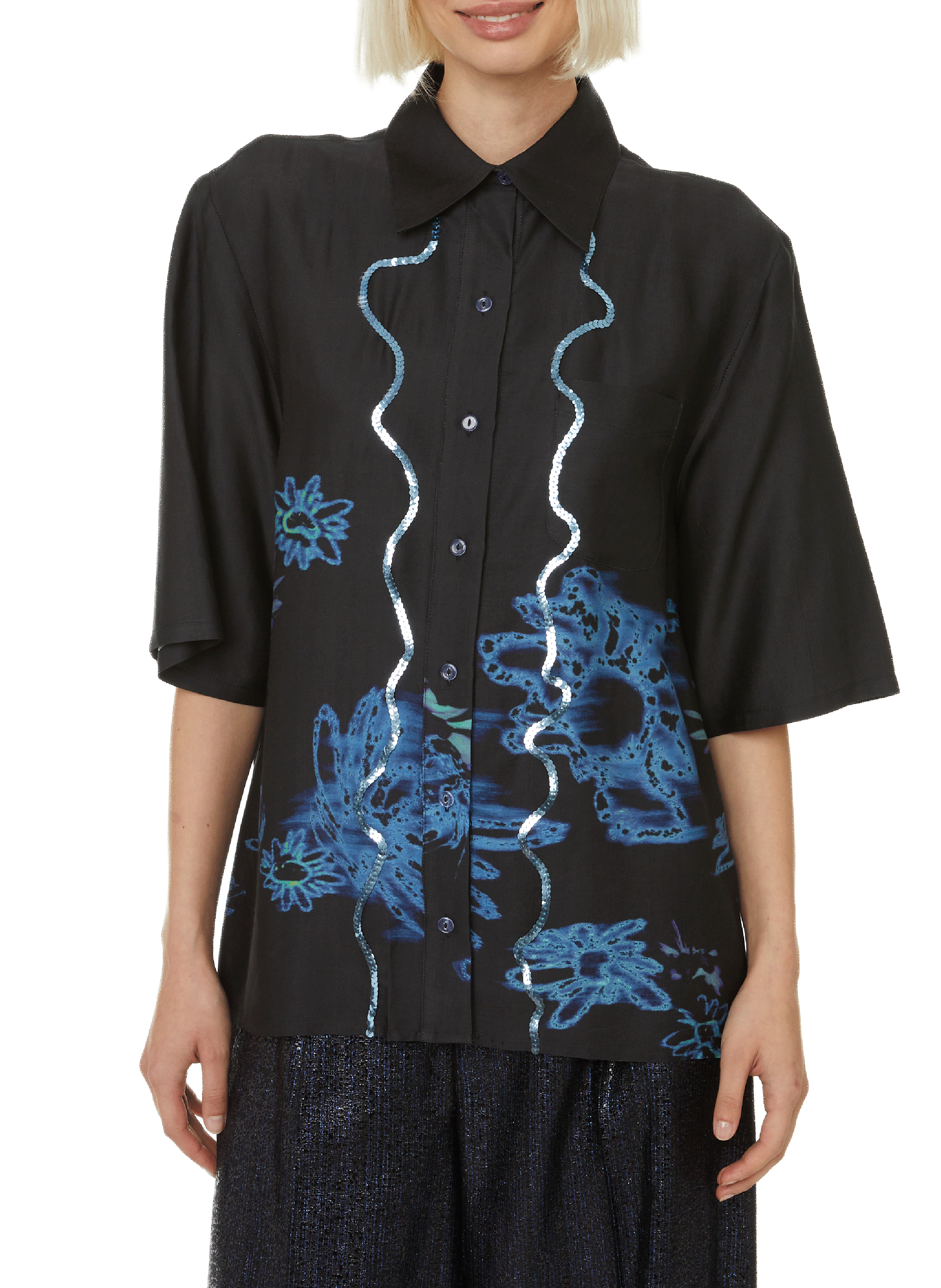 COLLINA STRADA Oversize tie-neck Blouse Multicolour