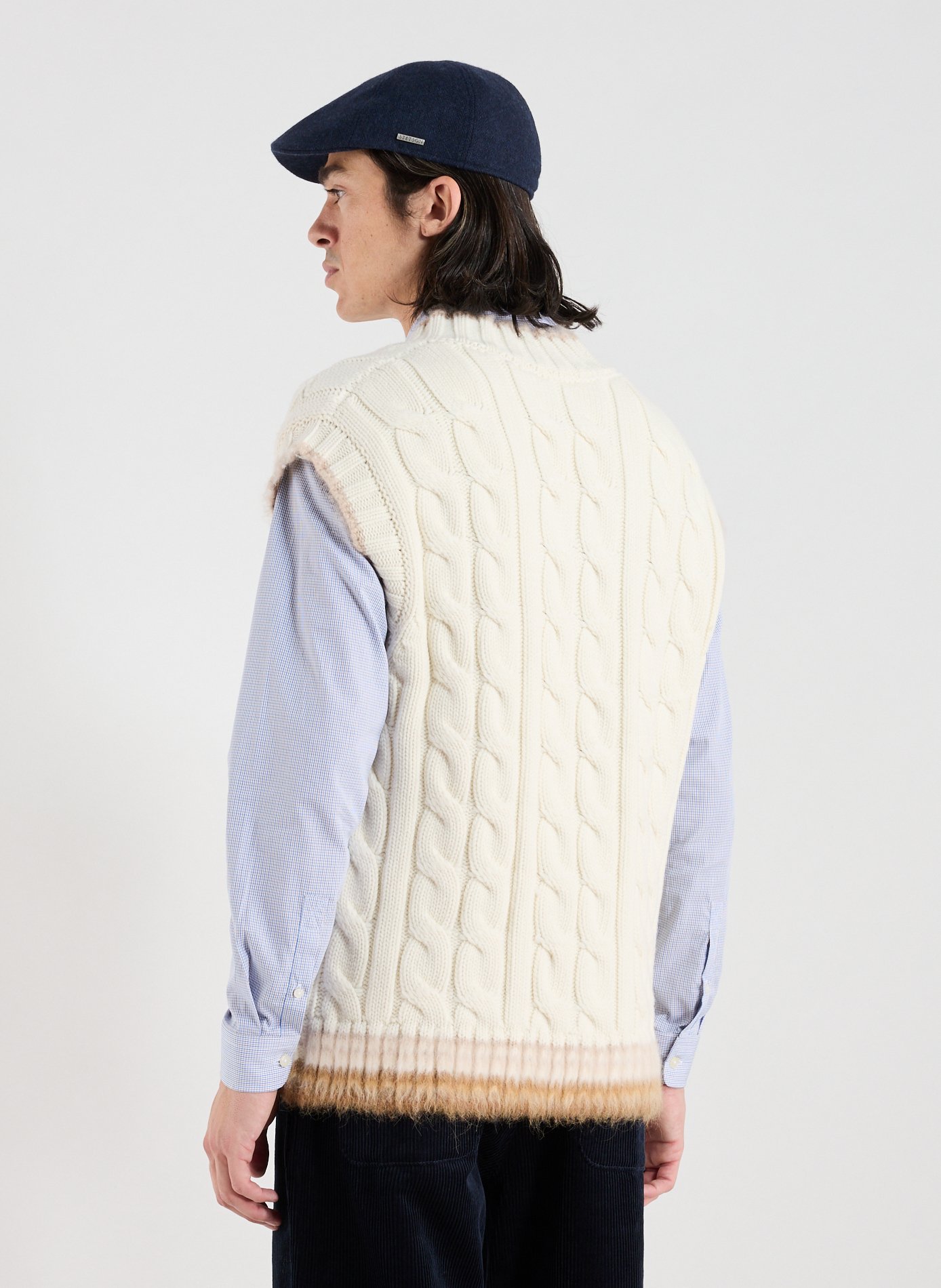 Sleeveless twisted wool sweater LACOSTE White