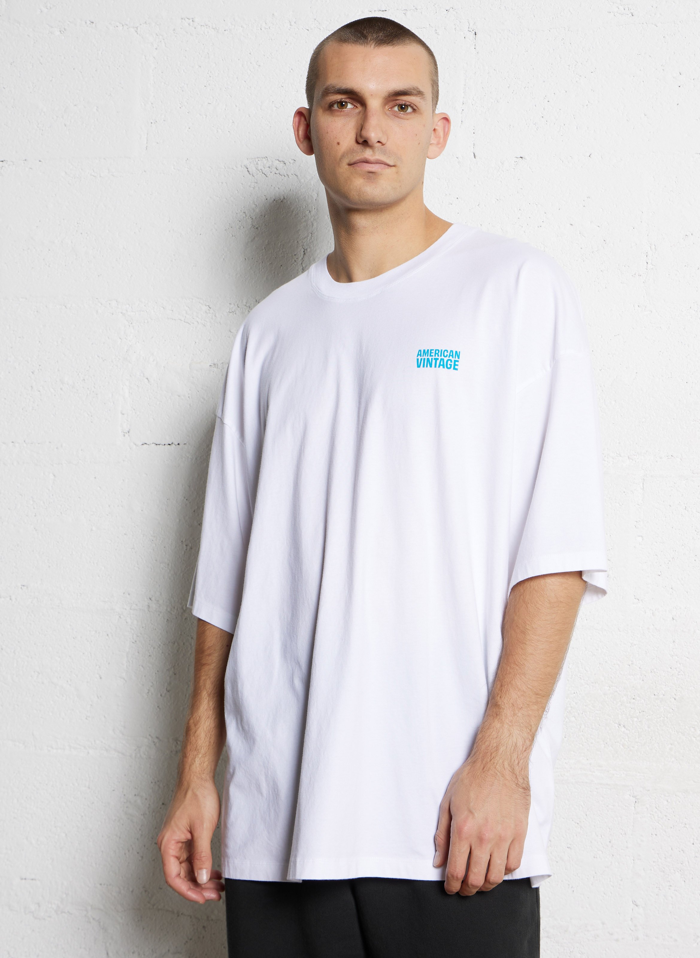 Tee-shirt manches courtes col rond Gixy AMERICAN VINTAGE Blanc