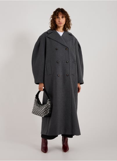 Oversized long woolen peacoat GANNI Oversized long woolen peacoat GANNI