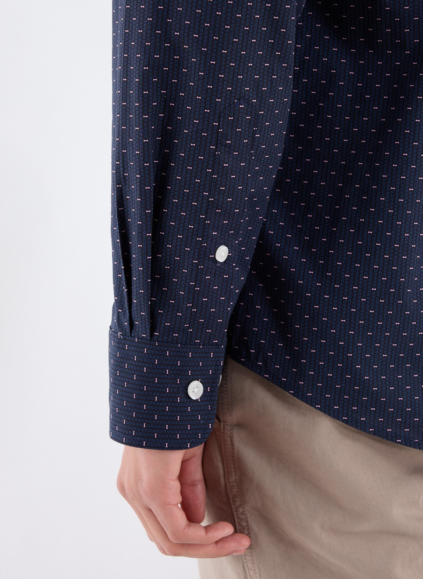 Chemise col américain en coton EDEN PARK Rose