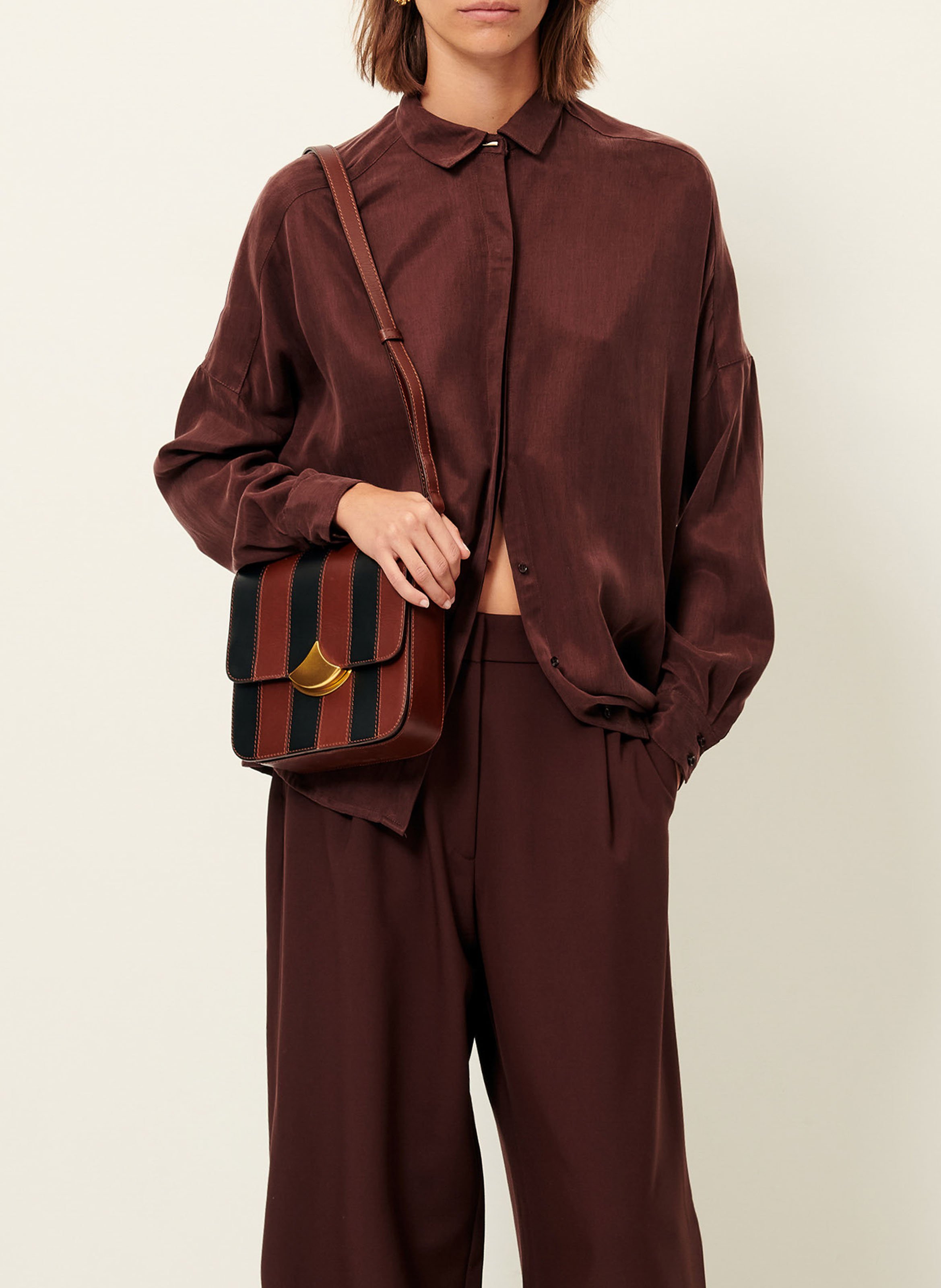 Chemise col classique satinée lady d SESSUN Marron