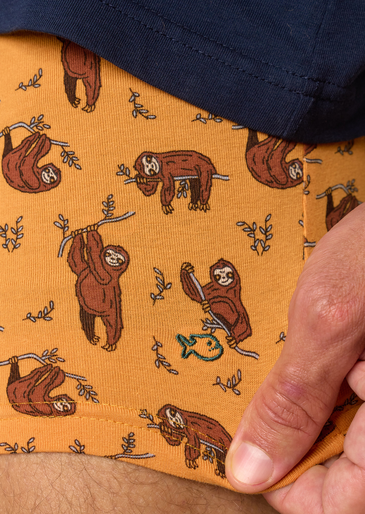 Boxer en coton biologique Jaune