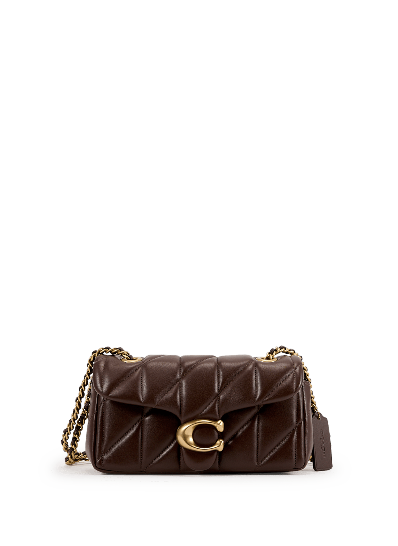 Sac à bandoulière matelassé en cuir COACH Marron