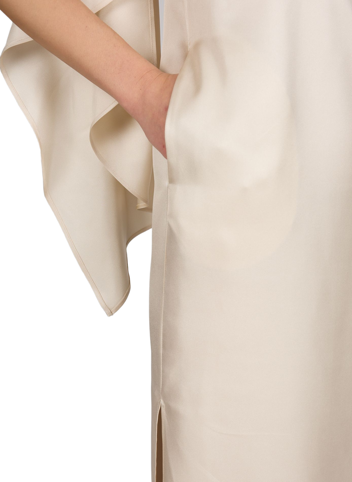 Robe midi Susan à col torsadé en soie LOULOU DE SAISON Blanc