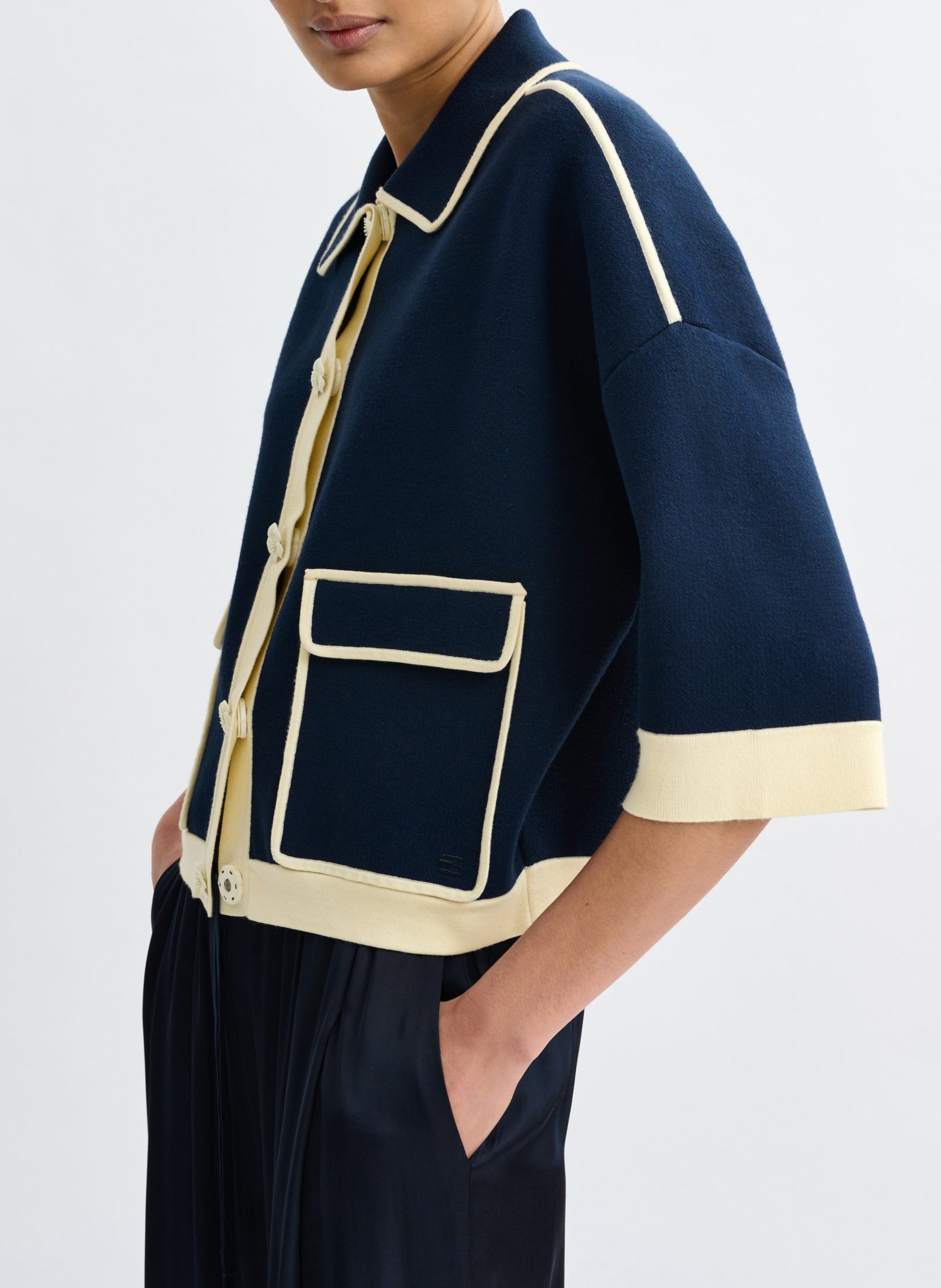 Gilet col classique jugly ESSENTIEL ANTWERP Bleu