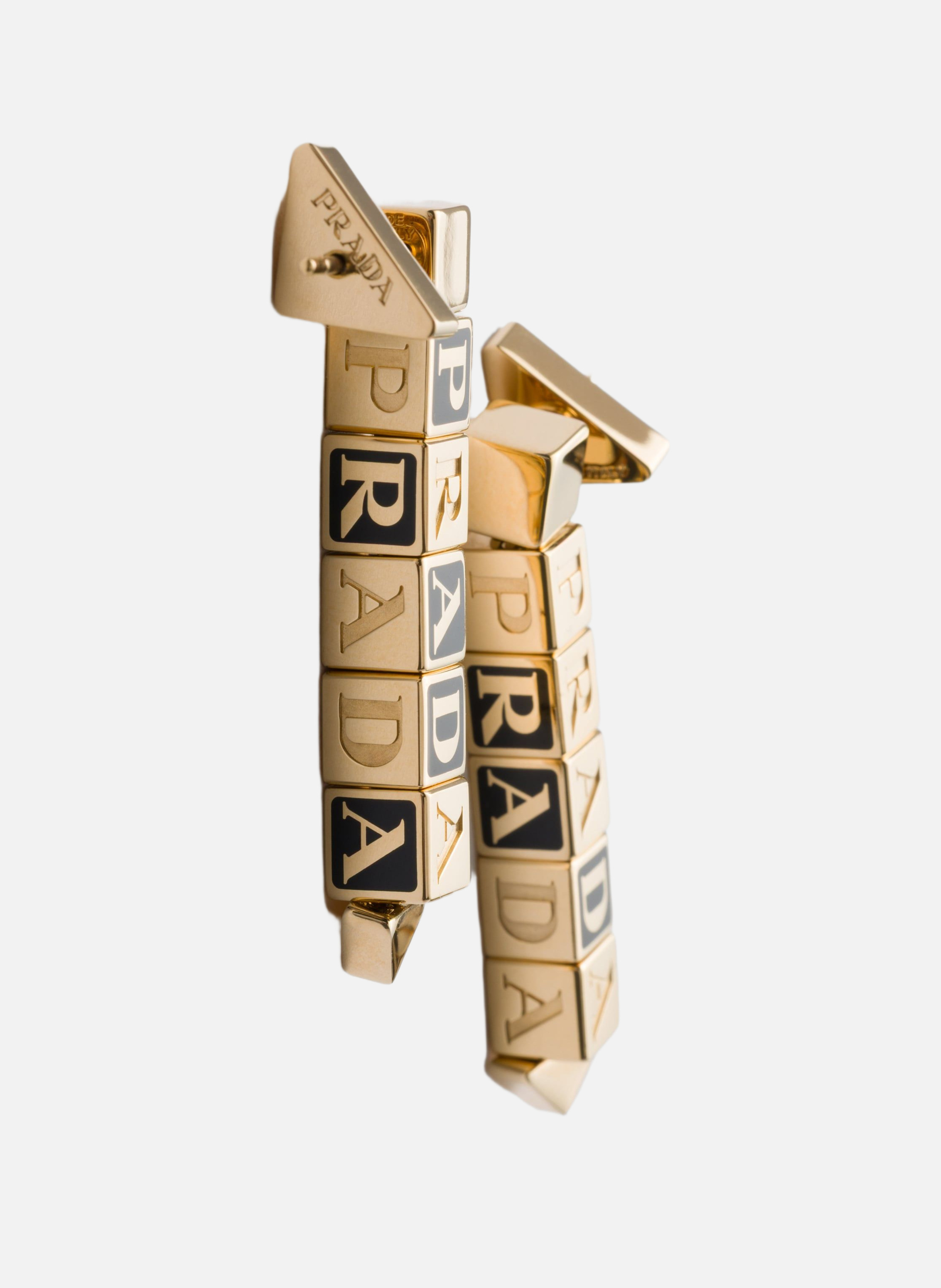 Boucles d’oreilles en métal PRADA Argent