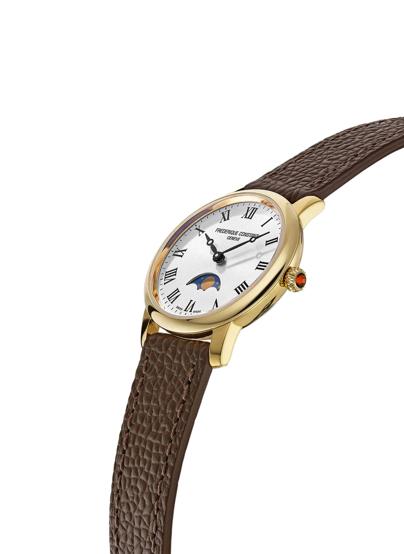 Montre quartz en cuir de veau FREDERIQUE CONSTANT Blanc