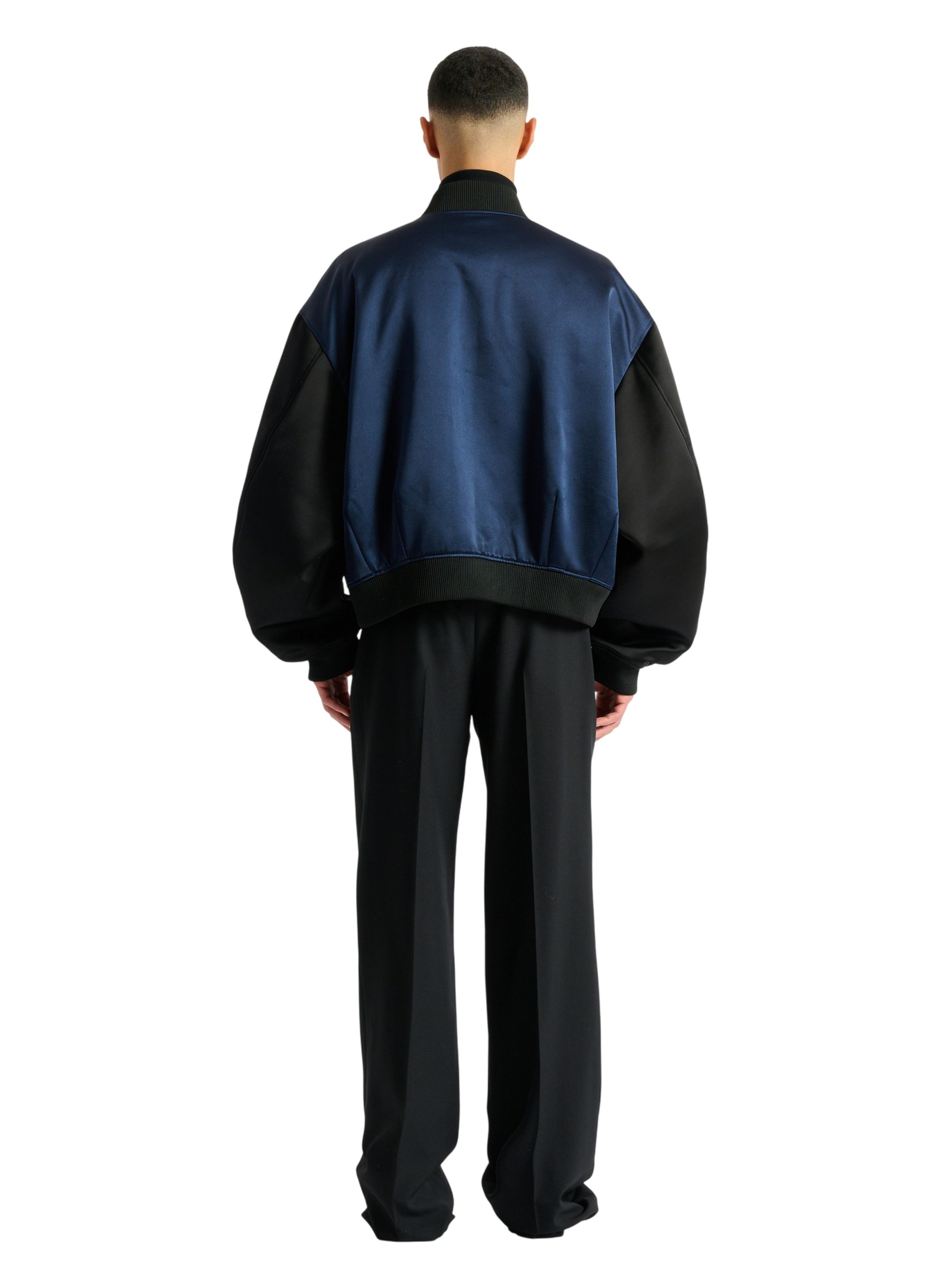 Bomber à brandebourgs en satin BALMAIN Noir