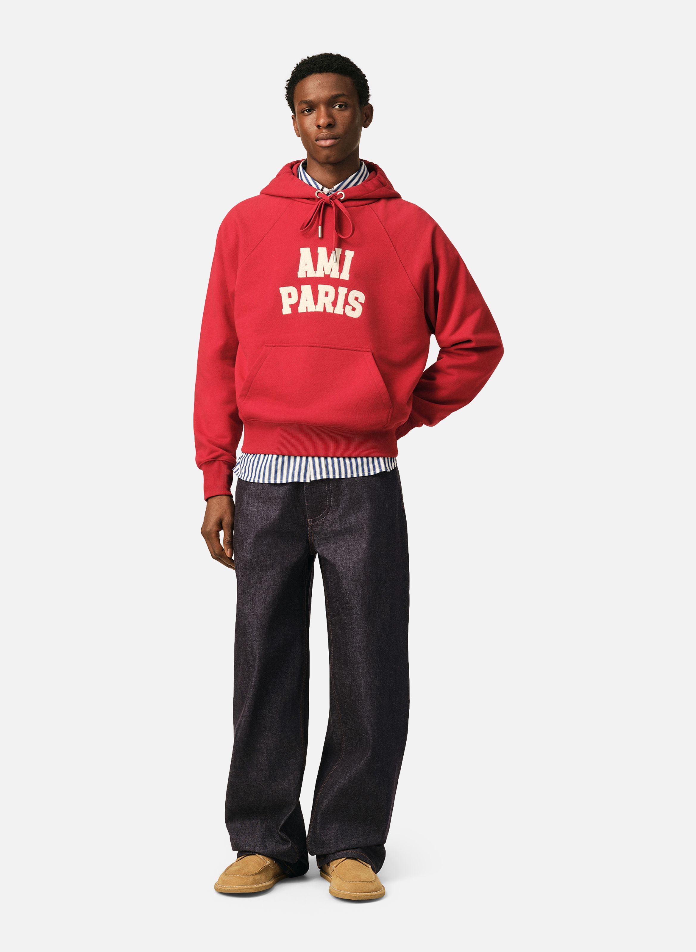 Jean coupe baggy en coton AMI PARIS Bleu