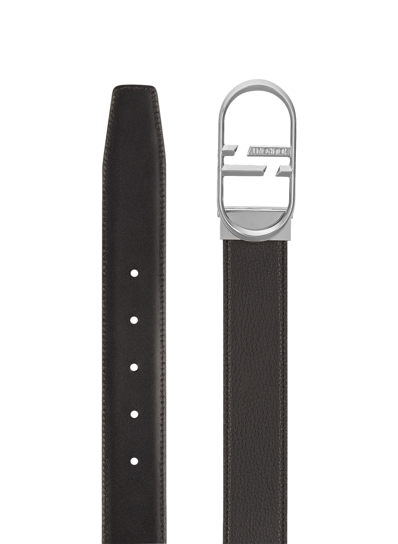 Gürtel D Logo, Wendegürtel aus glattem Leder und genarbtem Leder S.T. DUPONT Schwarz