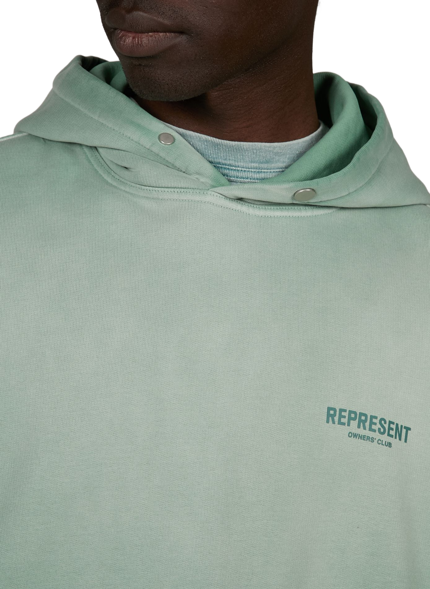 Oversized printed hoodie with hood REPRESENT Green