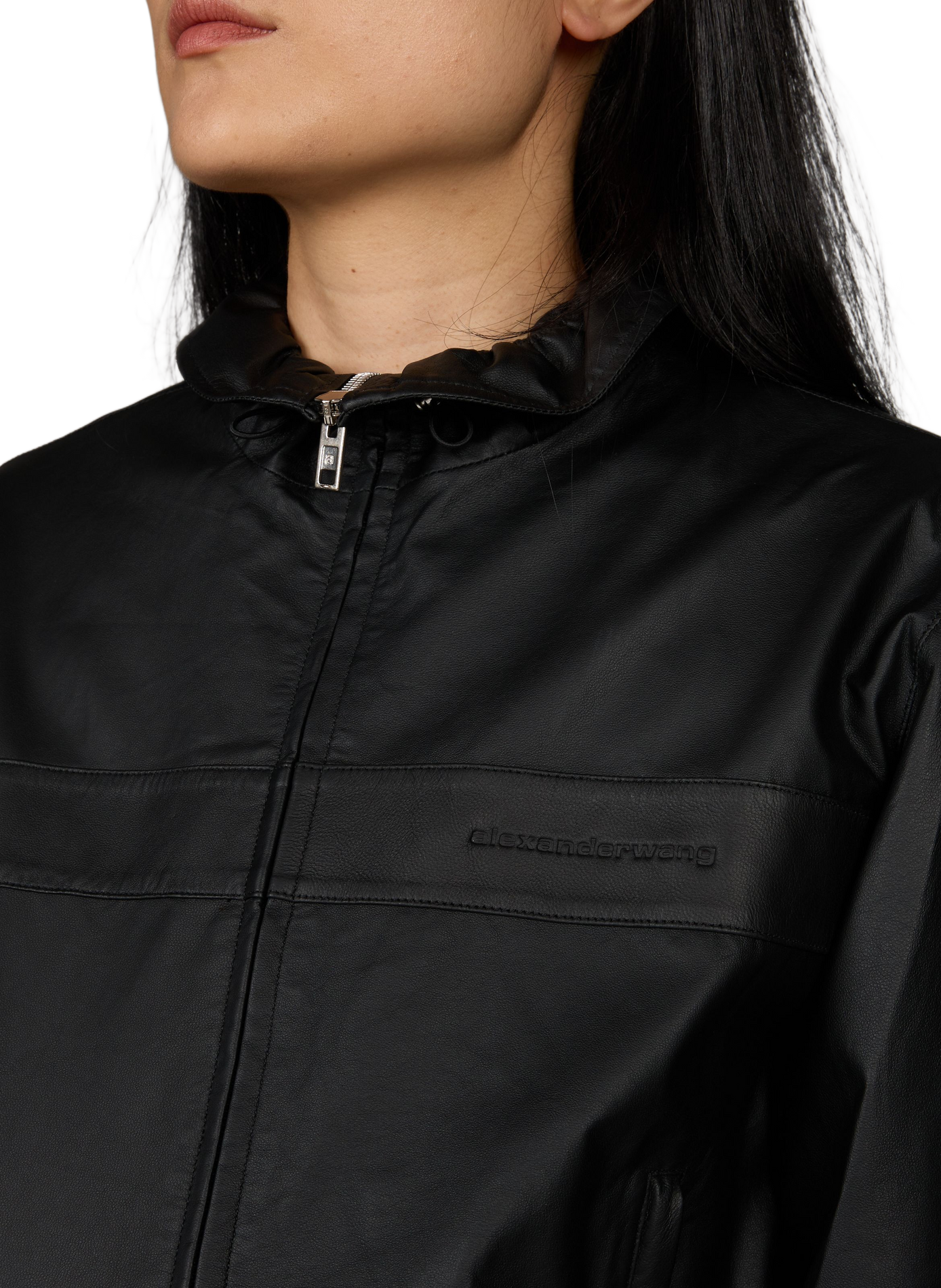 Elastische leren jas ALEXANDER WANG Zwart