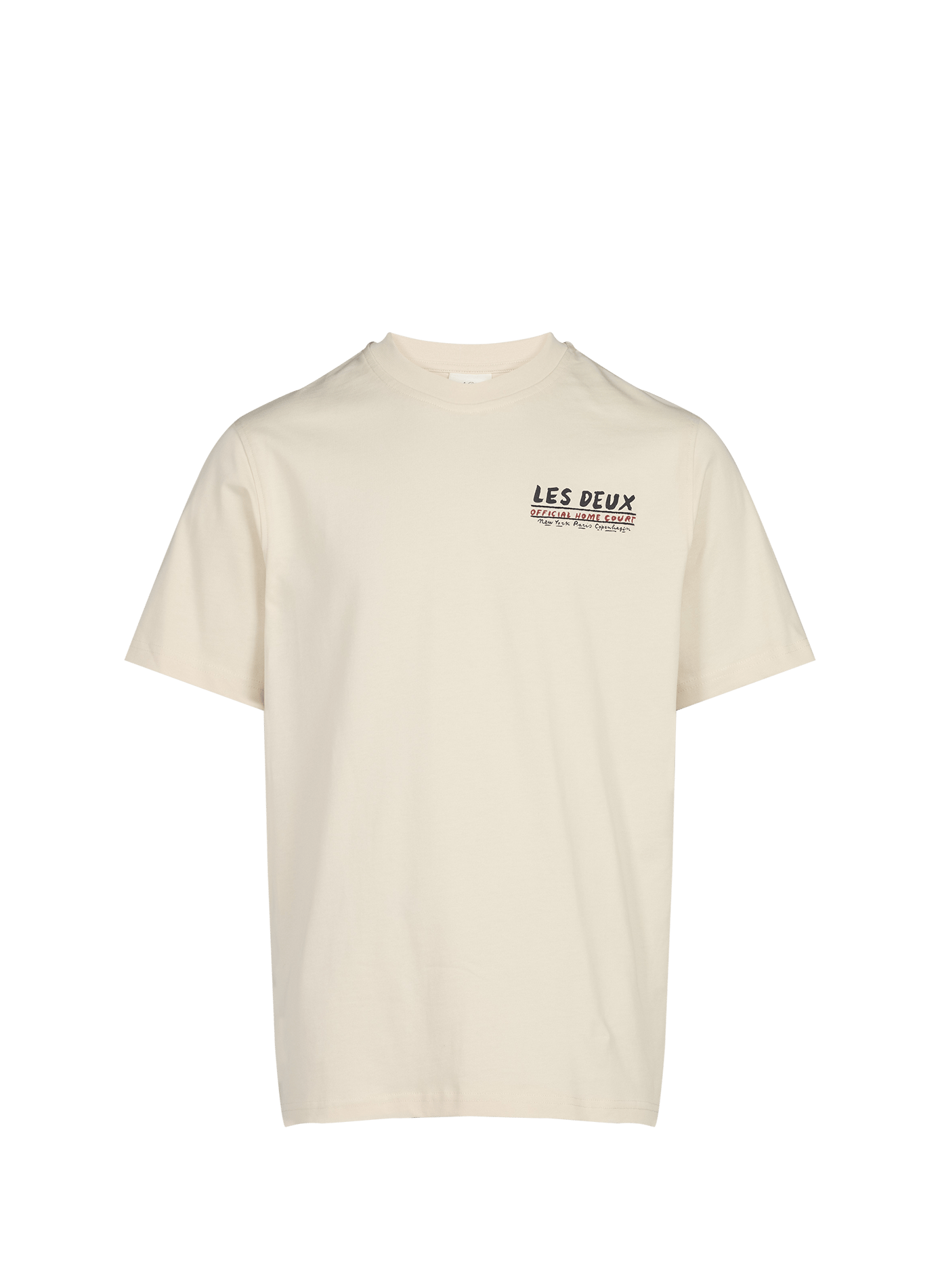 T-shirt droit à motif en coton LES DEUX Beige