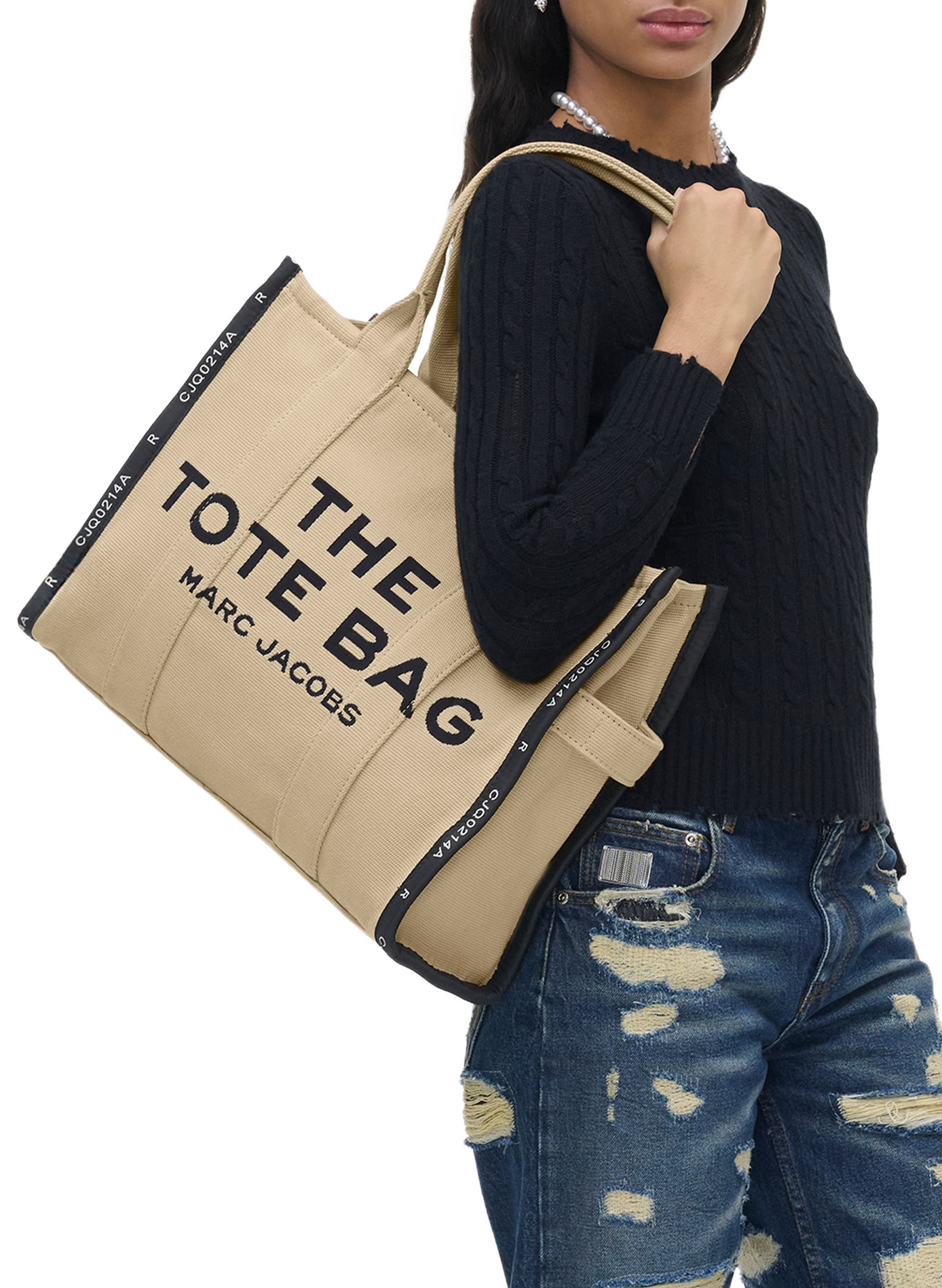 Tasche The Jacquard Large Tote Bag MARC JACOBS Beige
