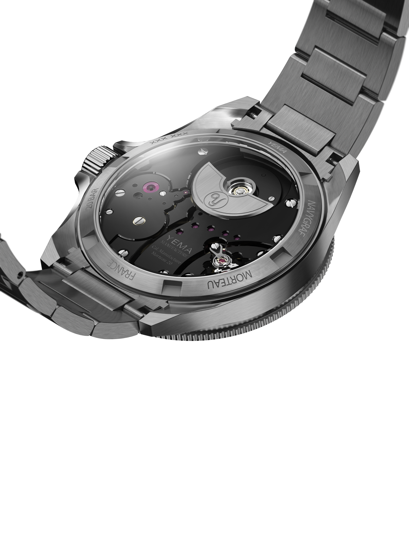 Montre automatique Navygraf Pearl CMM.20 en acier inoxydable YEMA Bleu