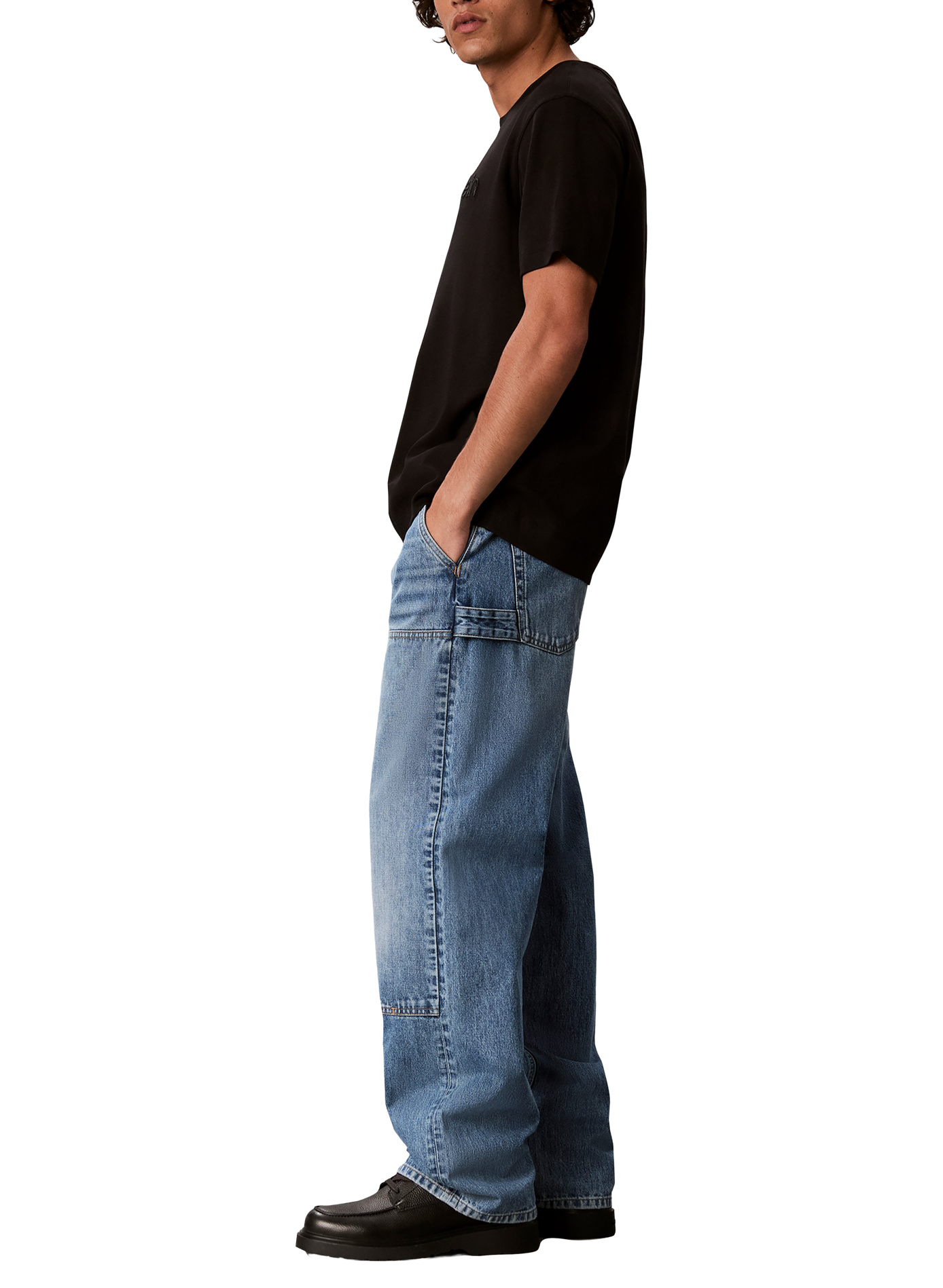 T-shirt droit en coton CALVIN KLEIN Noir