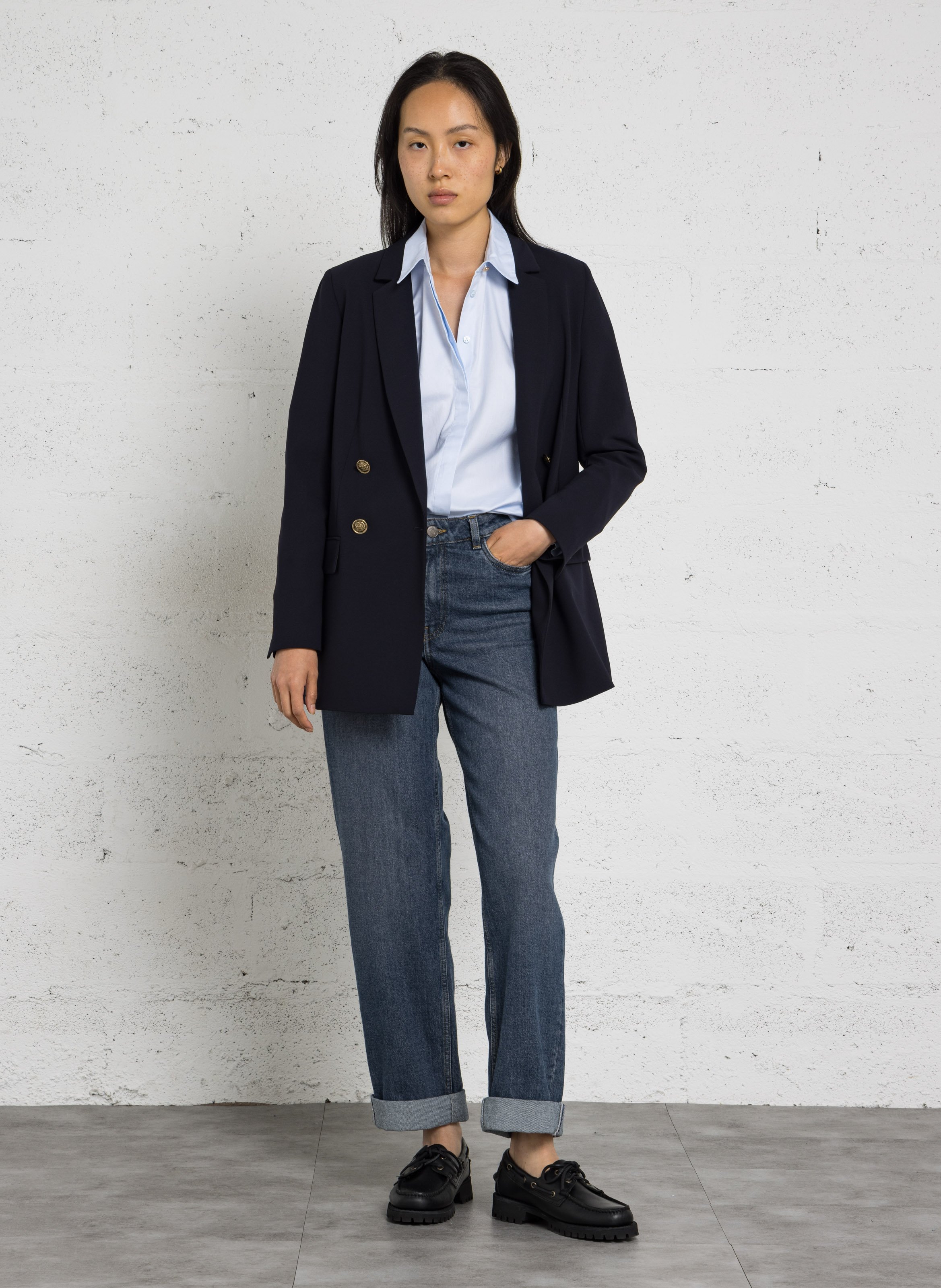 Blazer droit à double boutonnage barbara MAISON 123 Bleu