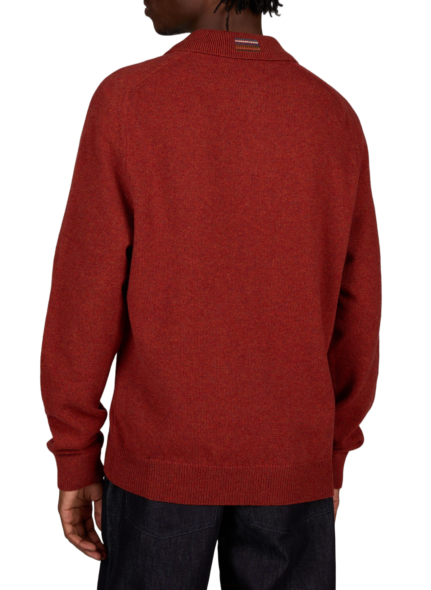 Plain wool long-sleeve polo PAUL SMITH Red