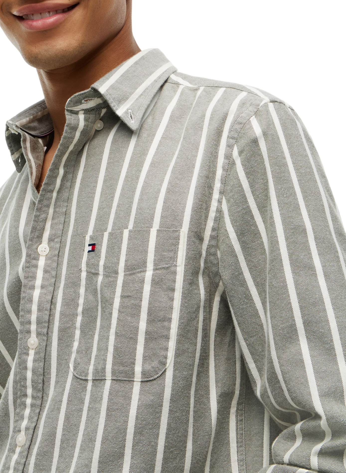 Chemise droite rayée en coton TOMMY HILFIGER Multicolour