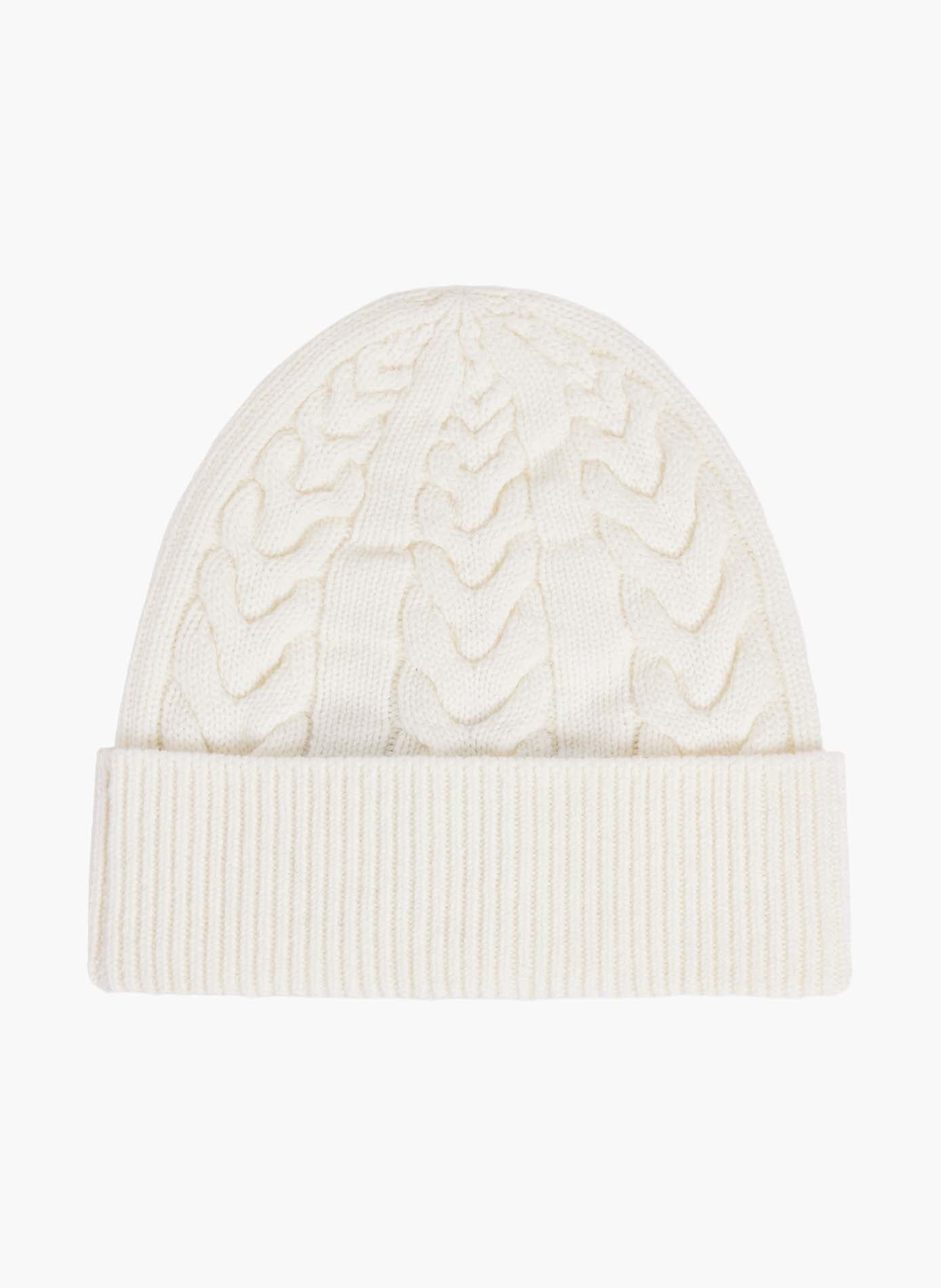 Bonnet cable beanie coupe regular FUSALP Blanc