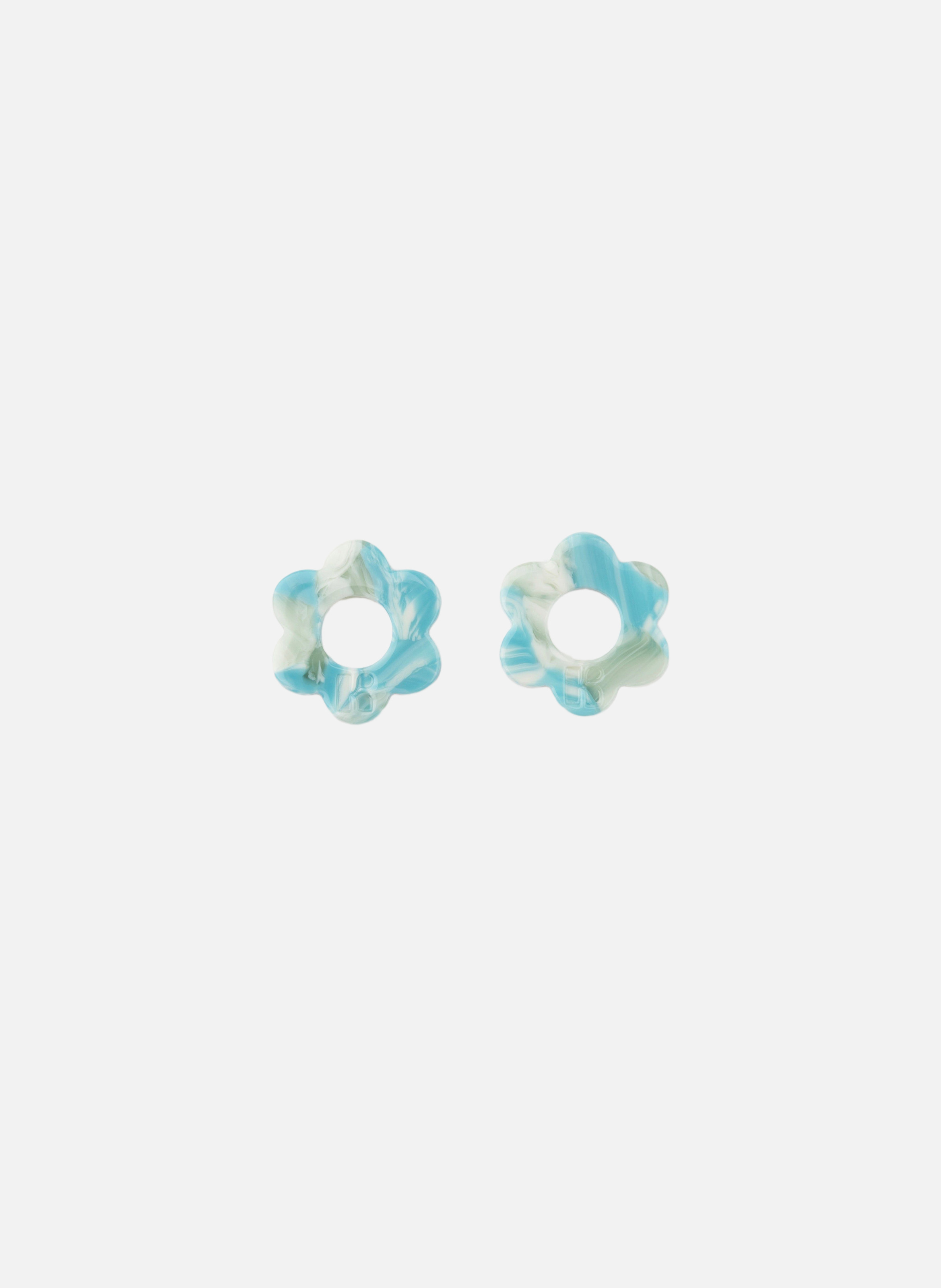 Charms baby fleurette en acétate de cellulose  Turquoise