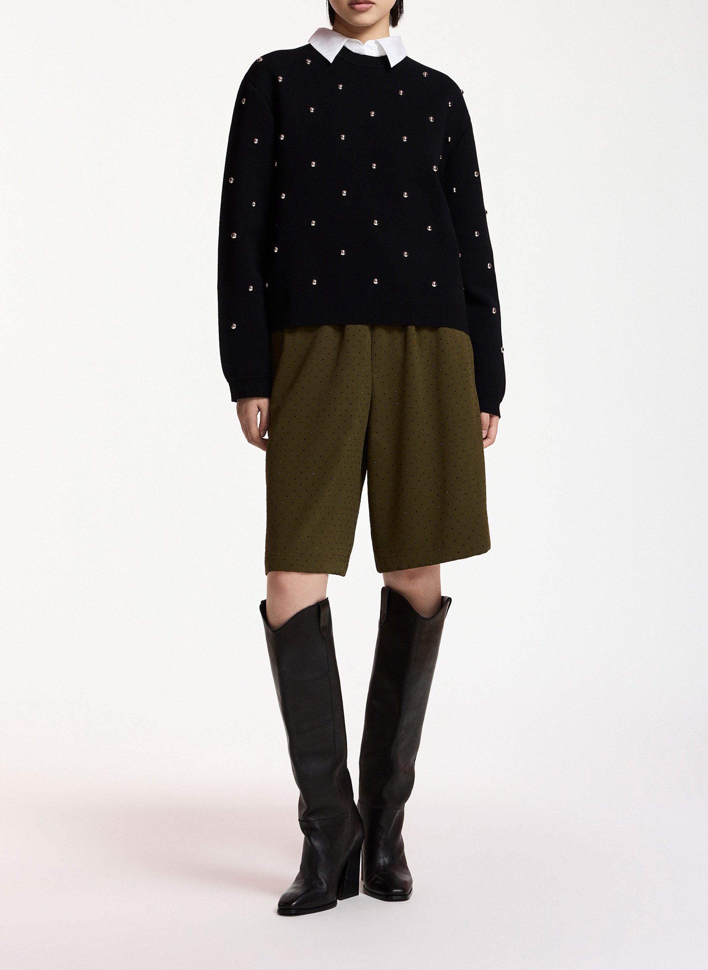 Pull col rond klou ESSENTIEL ANTWERP Noir