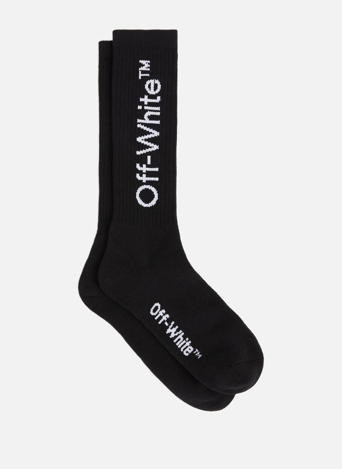 Mid-calf socks with logo OFF-WHITE