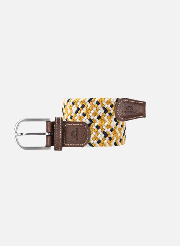 Ceinture tressée élastique multicolore Jaune by BILLYBELT BILLYBELT Ceinture tressée élastique multicolore Jaune