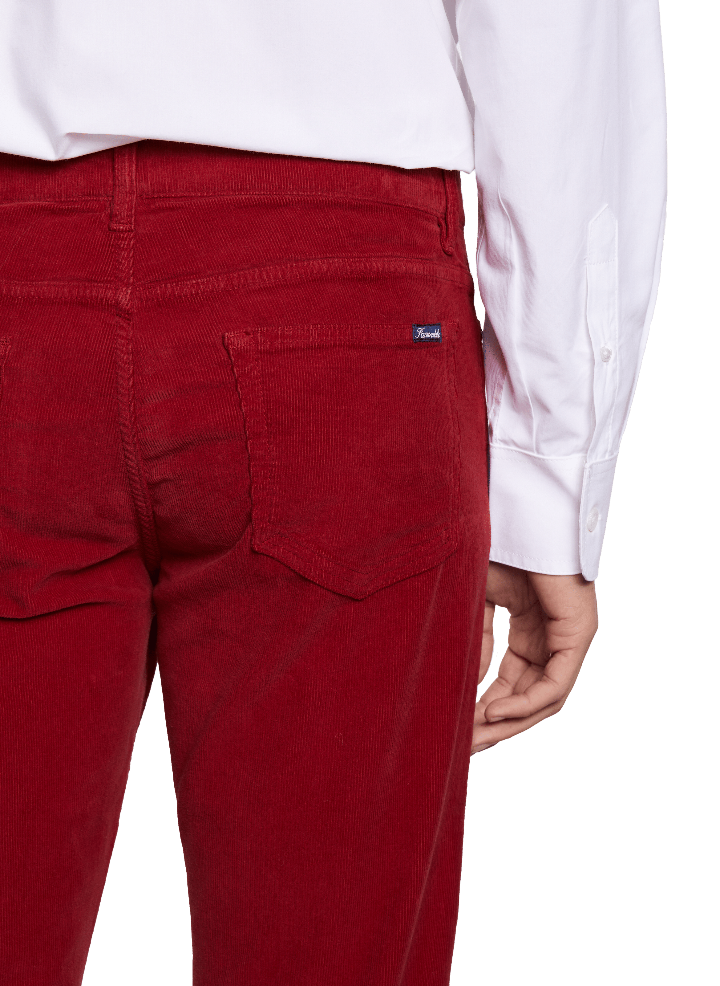 Corduroy trousers FACONNABLE Red
