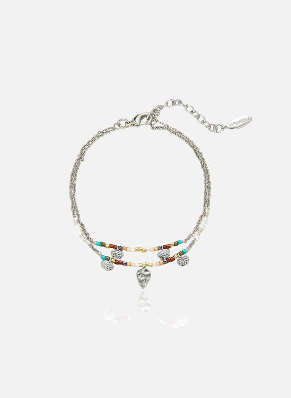 Bracelet multiliens avec perles allgood Argent by HIPANEMA HIPANEMA Bracelet multiliens avec perles allgood Argent