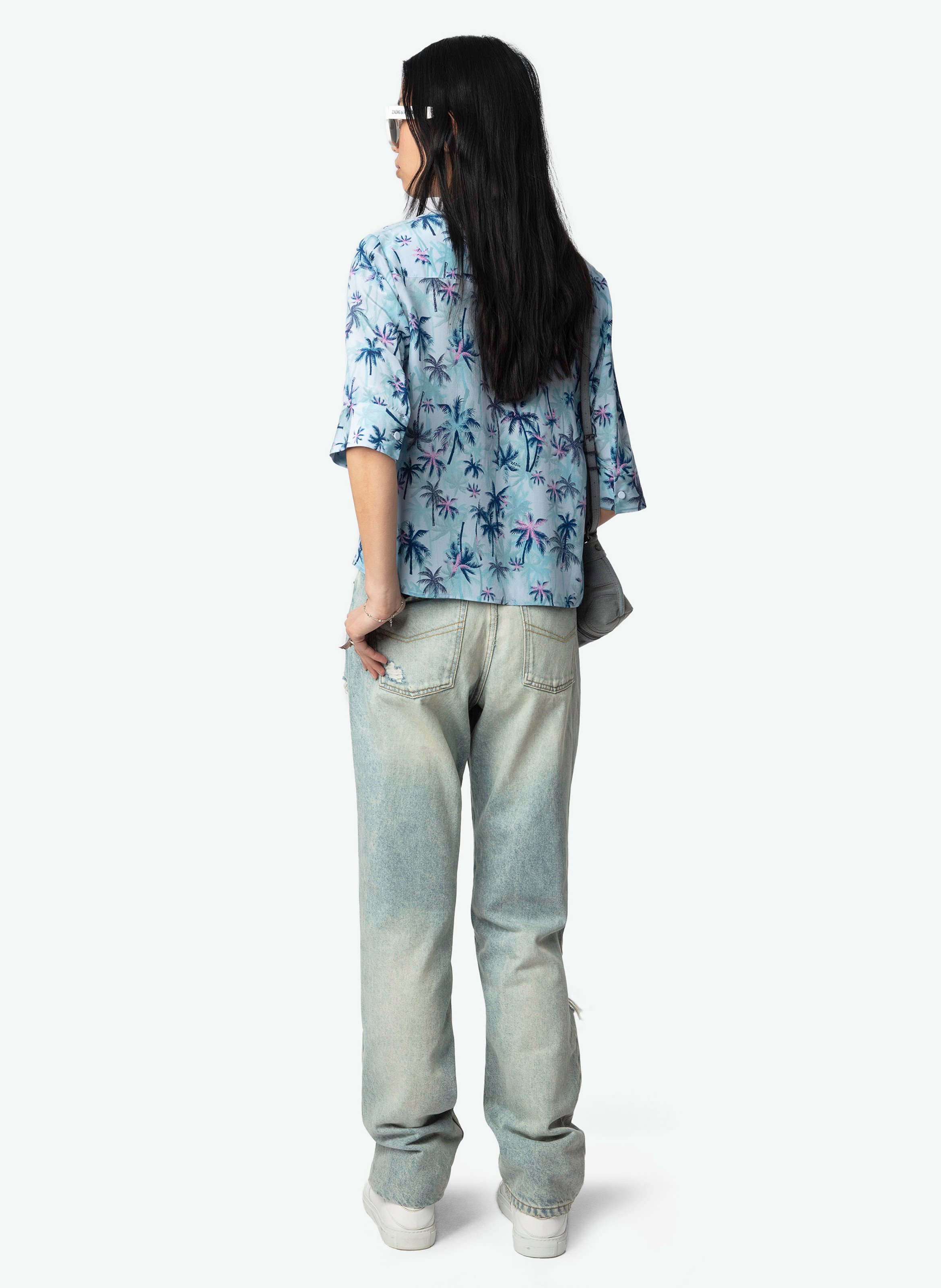 Chemise col v en soie telmos ZADIG&VOLTAIRE Bleu