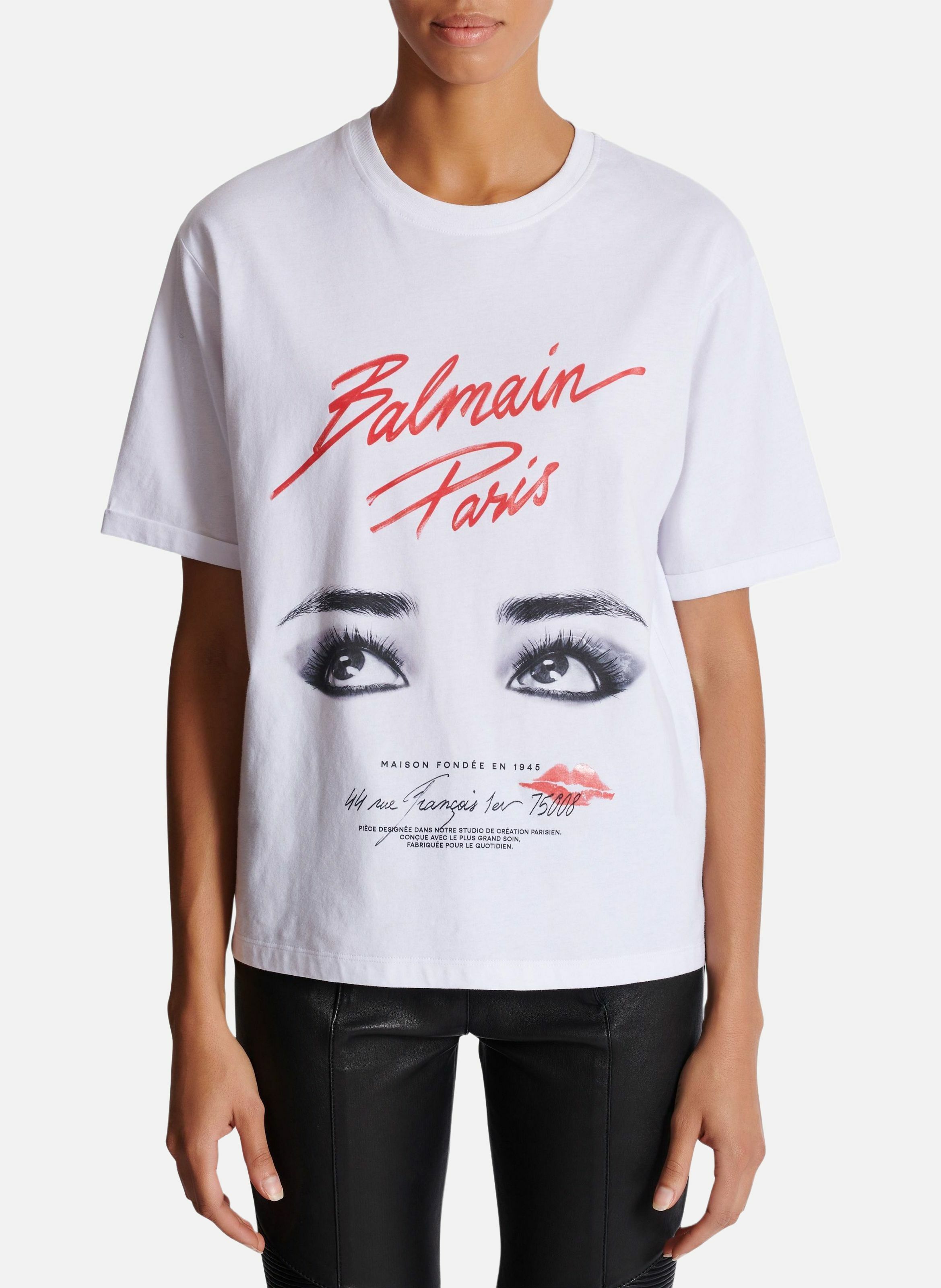 T-shirt à manches courtes imprimé balmain beauty BALMAIN Blanc