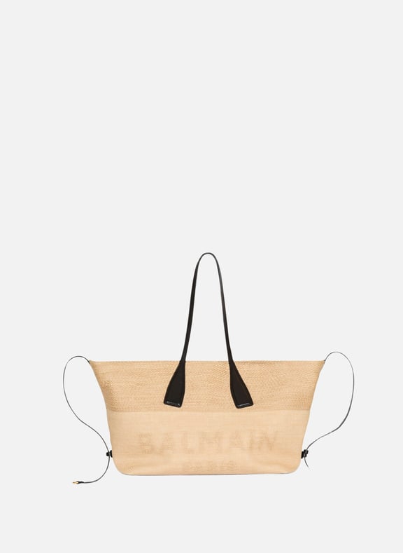 Sac cabas track en raphia Marron by BALMAIN BALMAIN Sac cabas track en raphia Marron