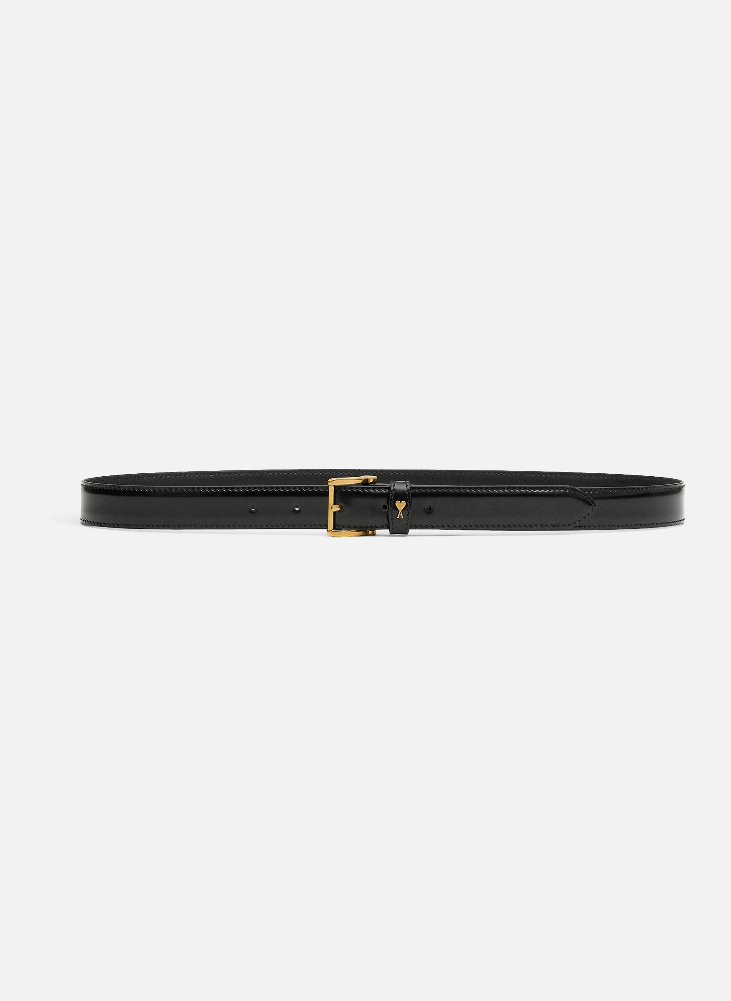 Ceinture paris paris 25 mm en cuir glacé unisexe AMI PARIS Noir